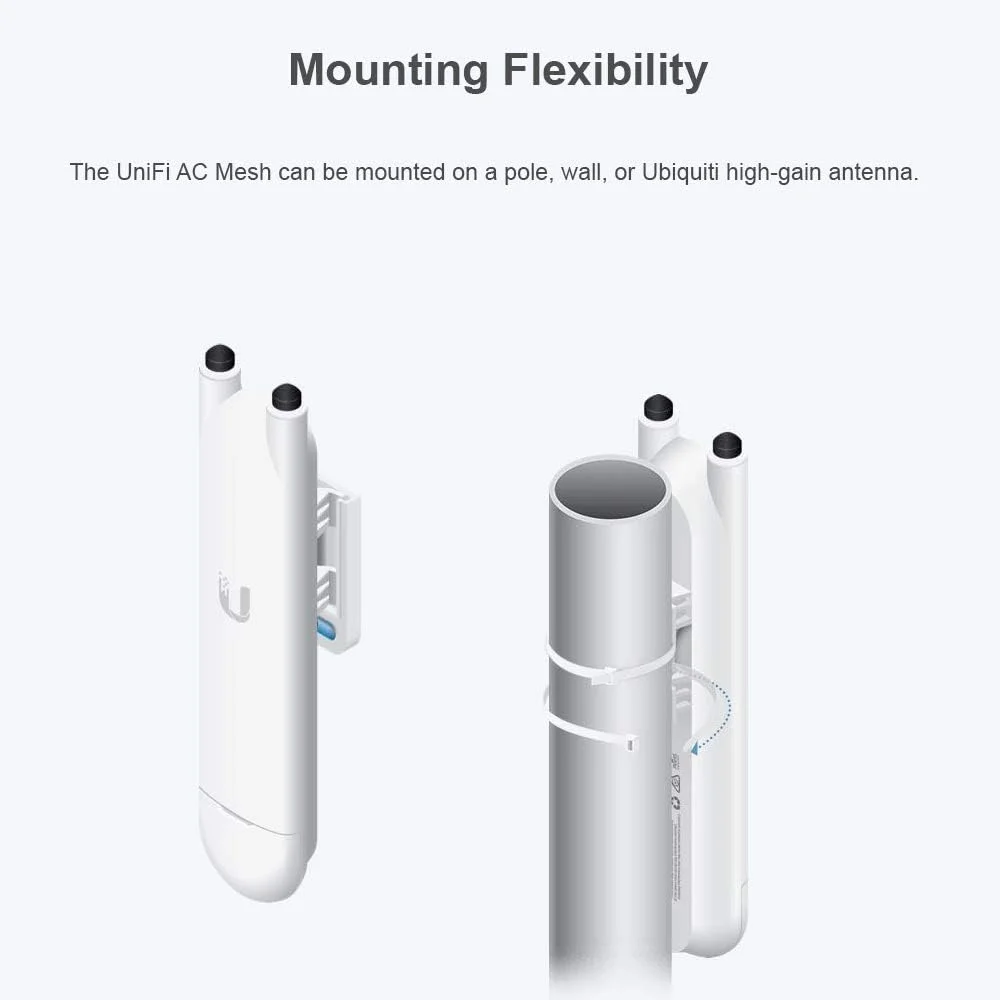 سیستم های UBNT UniFi AC Mesh UAP-AC-M 2 واحدی، نقطه دسترسی دو بانده داخلی/خارجی UniFi AC Mesh با پوشش گسترده