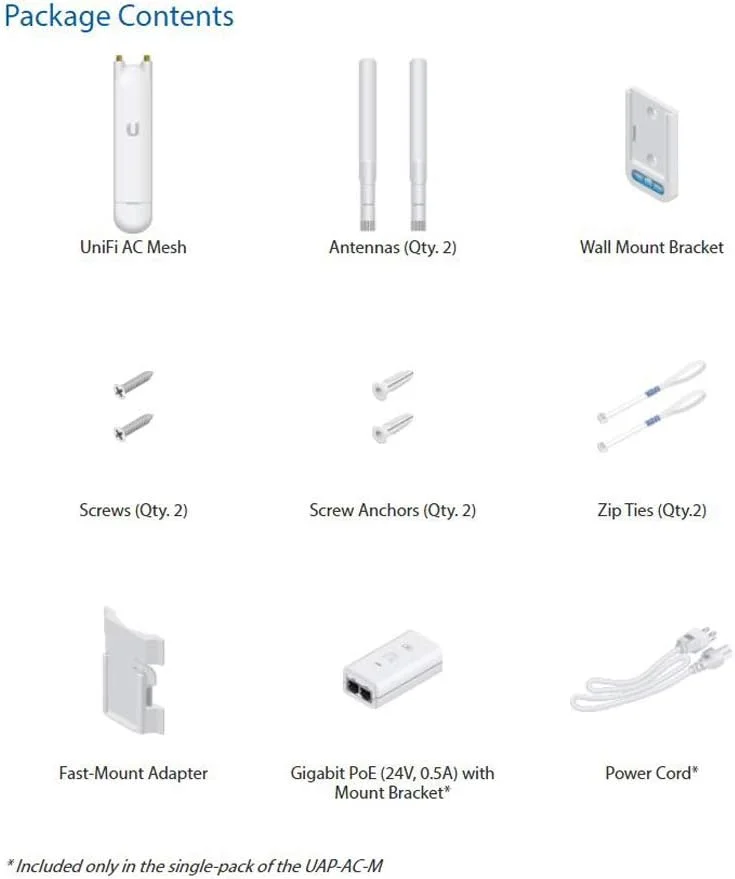 سیستم های UBNT UniFi AC Mesh UAP-AC-M 2 واحدی، نقطه دسترسی دو بانده داخلی/خارجی UniFi AC Mesh با پوشش گسترده