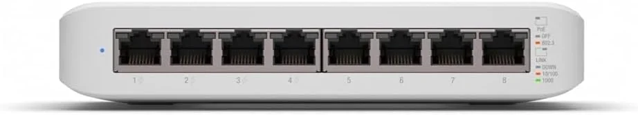 سوییچ مدیریتی لایه 2 گیگابیتی اترنت 8 پورت PoE یوبیکیوتی نتورکس UniFi Switch Lite 8 PoE (10/100/1000) با قابلیت Power over Ethernet (PoE) - سفید