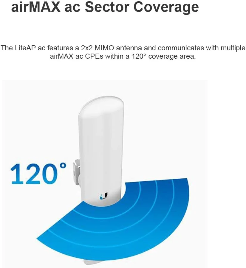 اکسس پوینت سکشنال Airmax ac مدل UBNT Systems LiteAP AC LAP-120-US 2x2 MIMO - نام سابق LBE-5AC-16-120 -