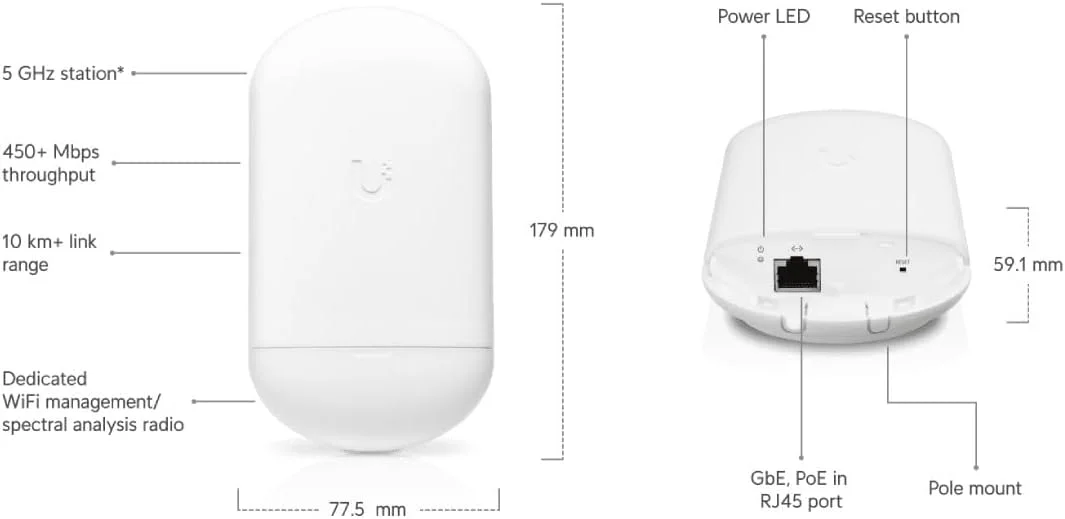 یوبیکیوتی نتورکس LOCO5AC NanoStation Loco 5AC 5GHz 13dBi CPE
