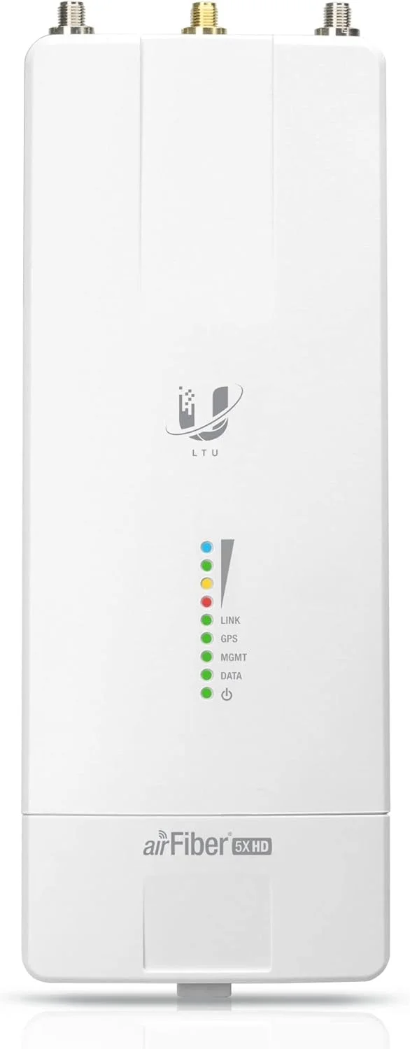 اکسس پوینت بی سیم یوبیکیوتی نتورکس AirFiber AF-5XHD (1000 مگابیت در ثانیه، 5.150-5.250/5.740-5.850 گیگاهرتز، QAM، 100 مگاهرتز، 200000 متر) سفید