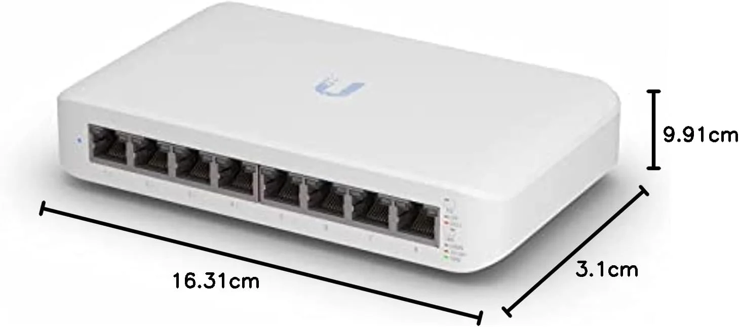 سوییچ 8 پورت گیگابیتی یوبیکیوتی UniFi Switch Lite 8 PoE با 4 پورت PoE+ 802.3at (USW-Lite-8-PoE)
