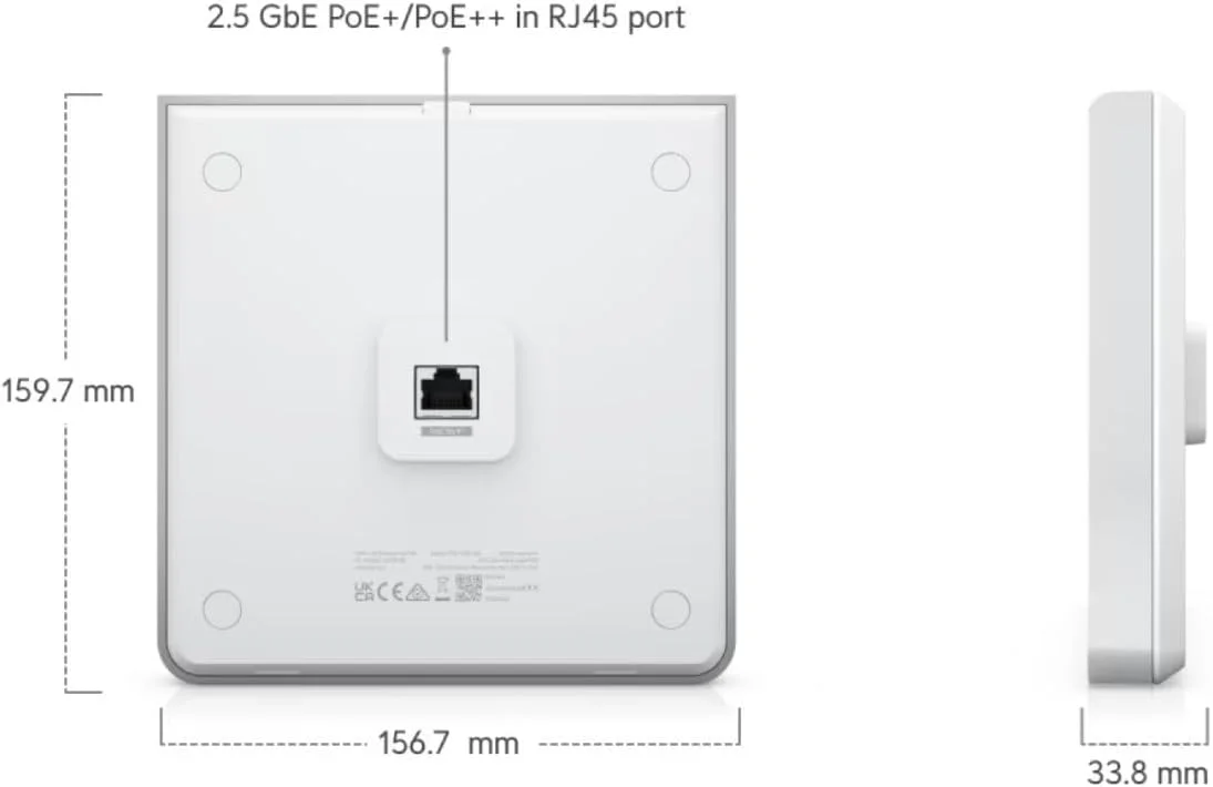 اکسس پوینت دیواری یونیفای 6 اینترپرایز یوبیکیوتی نتورکس [WiFi 6E (802.11ax), سه باندی، تا 10.2 گیگابیت در ثانیه]