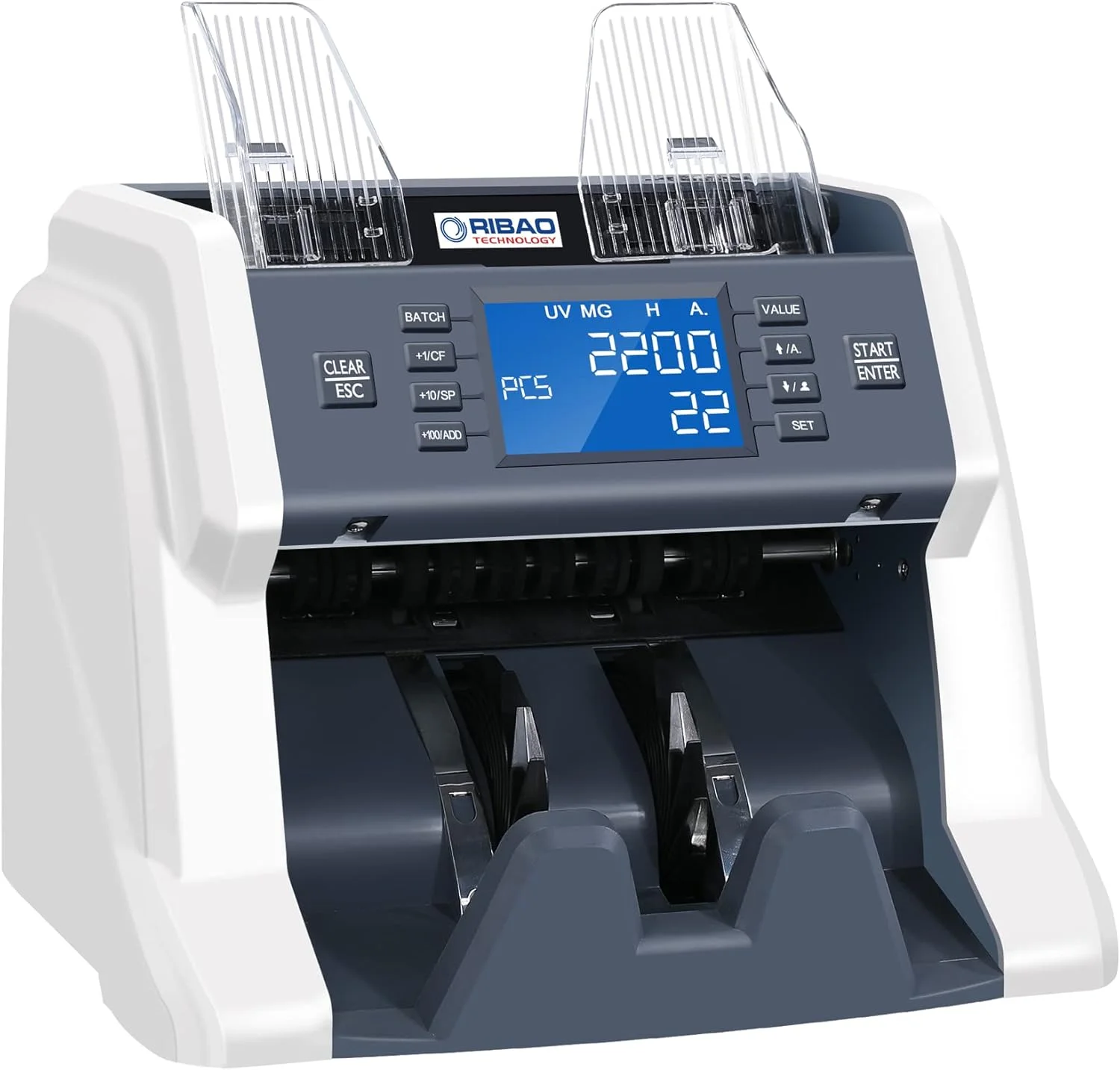 دستگاه شمارش پول ریبائو BC-35 با سرعت بالا، قابل حمل، شمارنده پول نقد، مناسب کسب و کار، خرده فروشی، دارای تشخیص اسکناس تقلبی UV/MG/IR