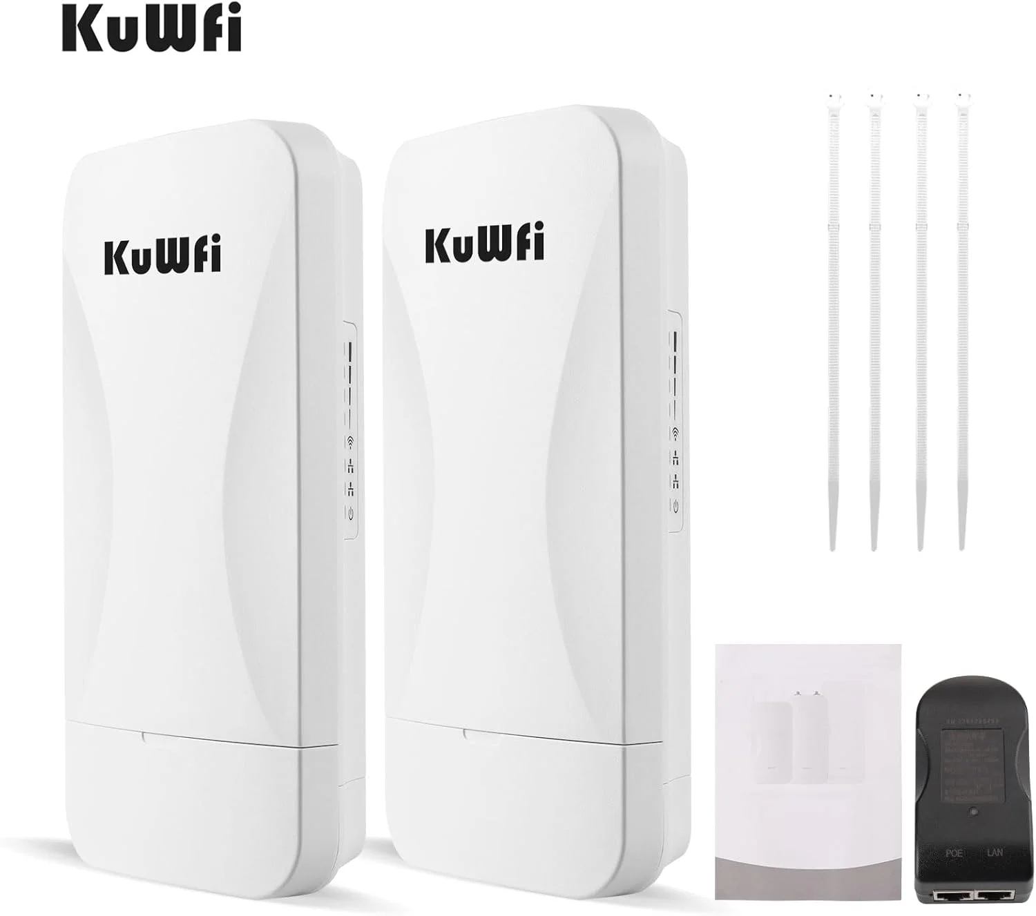 پل بیسیم گیگابیتی نقطه به نقطه KuWFi 5.8G 900Mbps پورتهای LAN 1Gbs برد بلند CPE گسترش شبکه بیرونی 3KM/1.86 مایل برای فروشگاه، انبار، مزرعه و اتصال دوربین مداربسته پل بیسیم گیگابیتی نقطه به نقطه KuWFi 5.8G 900Mbps پورتهای LAN 1Gbs برد بلند CPE گسترش شبکه بیرونی 3KM/1.86 مایل برای فروشگاه، انبار، مزرعه و اتصال دوربین مداربسته