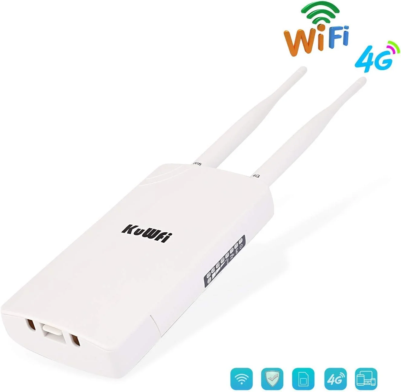 روتر بیرونی 4G LTE CPE KuWFi با اسلات سیم کارت 150 مگابیت بر ثانیه CAT4، نقطه دسترسی اینترنت وای فای بی سیم، 2 عدد آنتن، هات اسپات بی سیم وای فای، دستگاه های کار با دوربین IP برای du/Etisalat روتر بیرونی 4G LTE CPE KuWFi با اسلات سیم کارت 150 مگابیت بر ثانیه CAT4، نقطه دسترسی اینترنت وای فای بی سیم، 2 عدد آنتن، هات اسپات بی سیم وای فای، دستگاه های کار با دوربین IP برای du/Etisalat