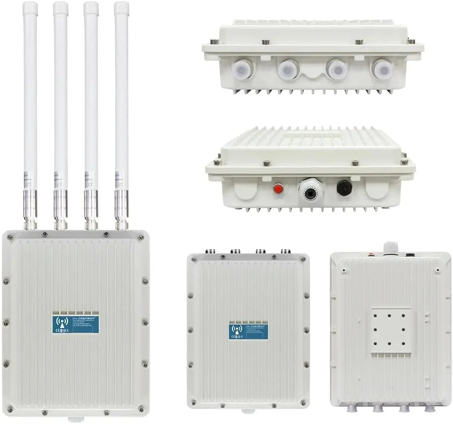 روتر اکسس پوینت بی سیم KuWFi WiFi 6، تقویت کننده سیگنال WiFi، فضای باز و داخلی، برد بلند، نقطه دسترسی 360 درجه همه جهته WiFi دو بانده 1800 مگابیت بر ثانیه، پشتیبانی از AP/Gateway/Repeater