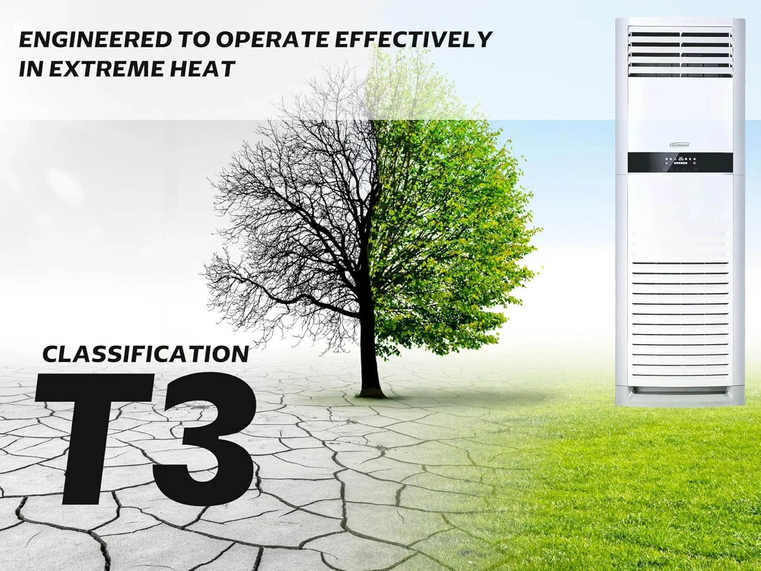 کولر گازی ایستاده 4 تن جنرال گلد با وای فای، اینورتر 48000 BTU، کمپرسور T3، سرمایش و گرمایش R410، واحد AC اسپلیت مستقل قابل حمل ایستاده، کولر گازی برج متحرک داخلی 4T