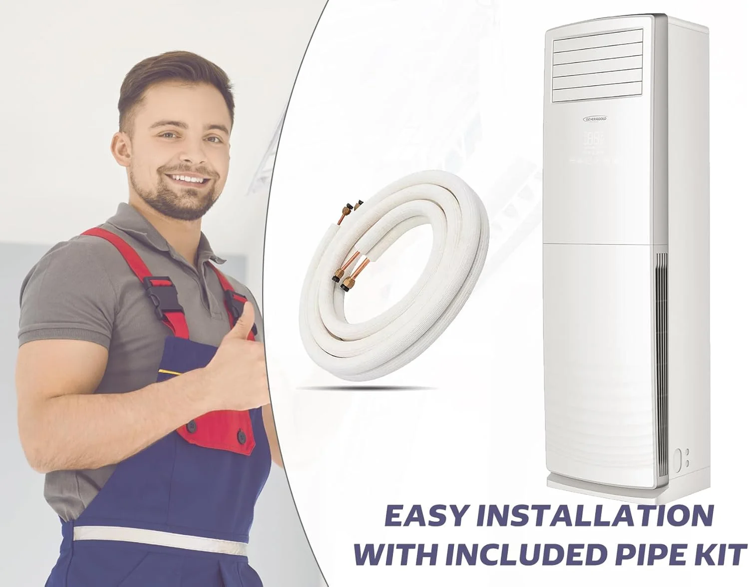 کولر گازی ایستاده 3 تن جنرال گلد، 36000 BTU، اینورتر T3 سرد و گرم با کیت لوله، کنترل WIFI، مبرد R410 کم مصرف، عملکرد بی صدا کولر گازی ایستاده 3 تن جنرال گلد، 36000 BTU، اینورتر T3 سرد و گرم با کیت لوله، کنترل WIFI، مبرد R410 کم مصرف، عملکرد بی صدا