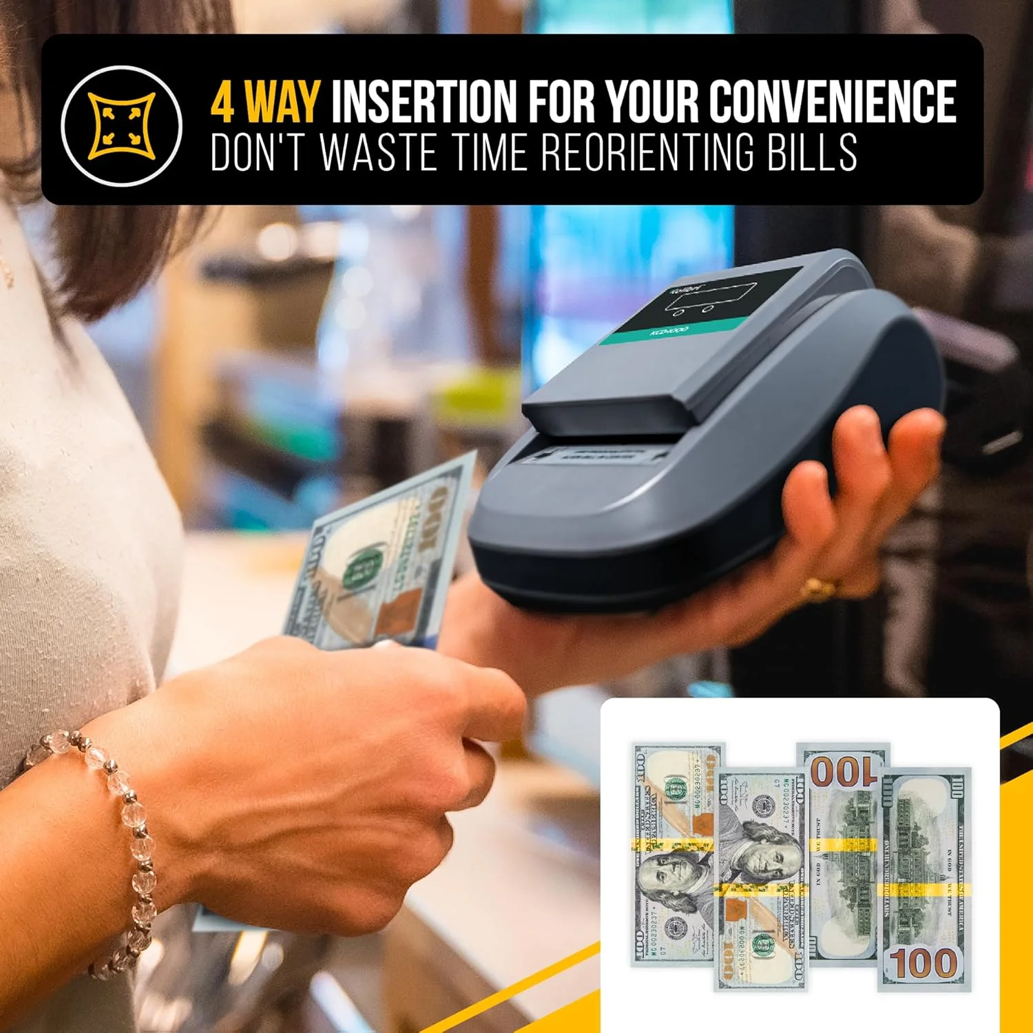 دستگاه تشخیص اسکناس تقلبی قابل حمل Kolibri KCD-1000 با قابلیت تشخیص 4 طرفه، دارای تشخیصگر UV، مغناطیسی و مادون قرمز، نشانگر آسان قبولی/رد (KCD-1000) دستگاه تشخیص اسکناس تقلبی قابل حمل Kolibri KCD-1000 با قابلیت تشخیص 4 طرفه، دارای تشخیصگر UV، مغناطیسی و مادون قرمز، نشانگر آسان قبولی/رد (KCD-1000)
