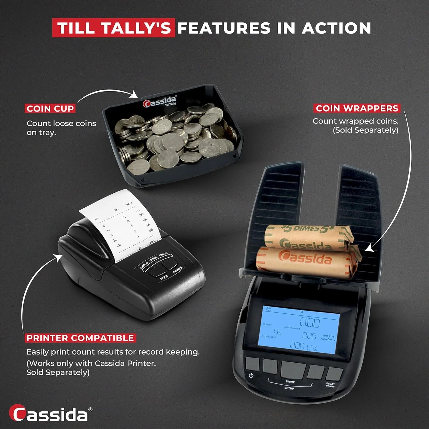 ترازو شمارش پول حرفه ای Cassida (Till Tally)، شمارنده اسکناس، 1 بسته، مشکی ترازو شمارش پول حرفه ای Cassida (Till Tally)، شمارنده اسکناس، 1 بسته، مشکی