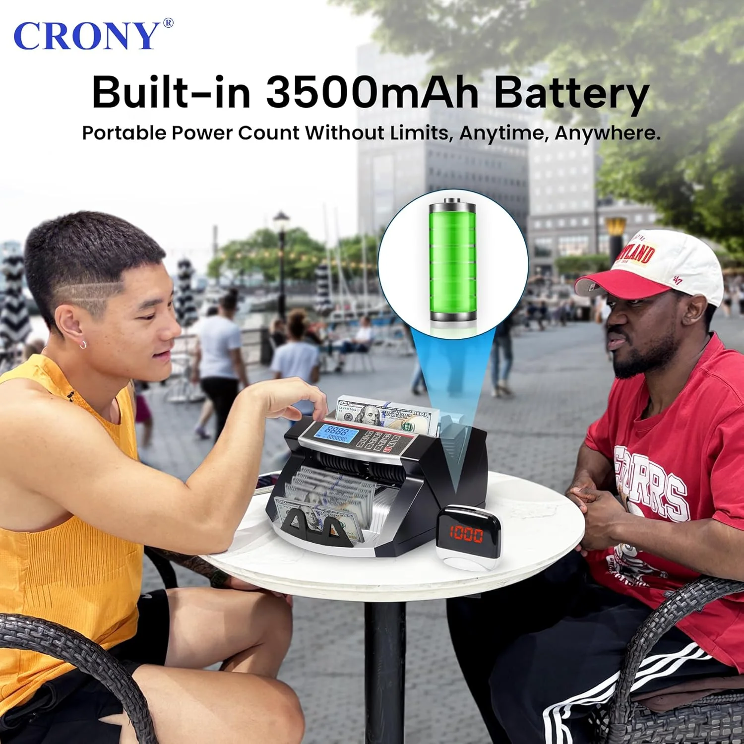 دستگاه شمارش پول CRONY - JN-2040V دستگاه شمارش اسکناس قابل حمل چند ارزی، دستگاه تشخیص اسکناس تقلبی AED SAR USD EUR با UV MG، دستگاه شمارش اسکناس با صفحه نمایش LCD 1000 عدد در دقیقه دستگاه شمارش پول CRONY - JN-2040V دستگاه شمارش اسکناس قابل حمل چند ارزی، دستگاه تشخیص اسکناس تقلبی AED SAR USD EUR با UV MG، دستگاه شمارش اسکناس با صفحه نمایش LCD 1000 عدد در دقیقه