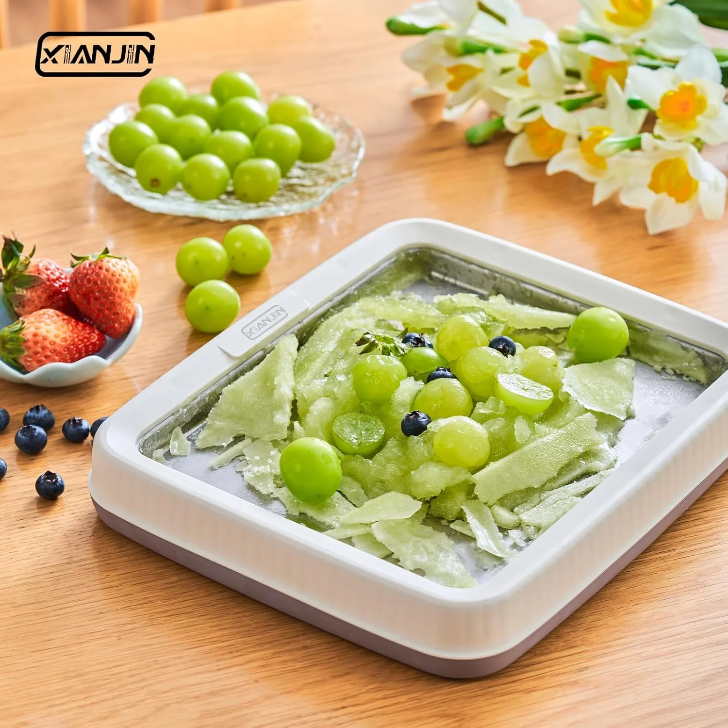 دستگاه بستنی ساز فوری XIANJIN، تابه بستنی ساز، دستگاه ماست یخ زده خانگی DIY برای کودکان دستگاه بستنی ساز فوری XIANJIN، تابه بستنی ساز، دستگاه ماست یخ زده خانگی DIY برای کودکان