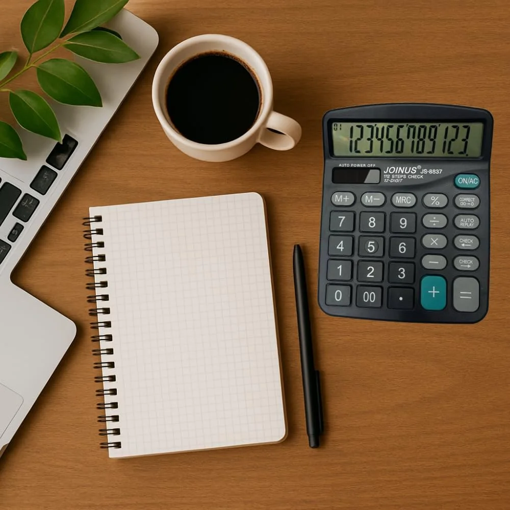 ماشین حساب الکترونیکی 12 رقمی JOINUS JS-8837 - دو منبع تغذیه، پخش خودکار، بررسی و تصحیح 112 مرحله ای، ایده آل برای استفاده در دفتر، خانه و مدرسه ماشین حساب الکترونیکی 12 رقمی JOINUS JS-8837 - دو منبع تغذیه، پخش خودکار، بررسی و تصحیح 112 مرحله ای، ایده آل برای استفاده در دفتر، خانه و مدرسه