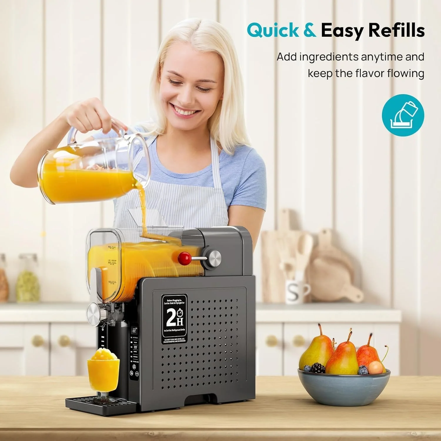 دستگاه یخ در بهشت خانگی - دستگاه نوشیدنی یخ زده 70 اونسی با 6 تنظیمات از پیش تعیین شده، بدون نیاز به یخ، مخلوط کردن 360 درجه، خود تمیز شونده با یک لمس، دستگاه بستنی و اسموتی برای مارگاریتا، فراپه، کوکتل و موارد دیگر دستگاه یخ در بهشت خانگی - دستگاه نوشیدنی یخ زده 70 اونسی با 6 تنظیمات از پیش تعیین شده، بدون نیاز به یخ، مخلوط کردن 360 درجه، خود تمیز شونده با یک لمس، دستگاه بستنی و اسموتی برای مارگاریتا، فراپه، کوکتل و موارد دیگر