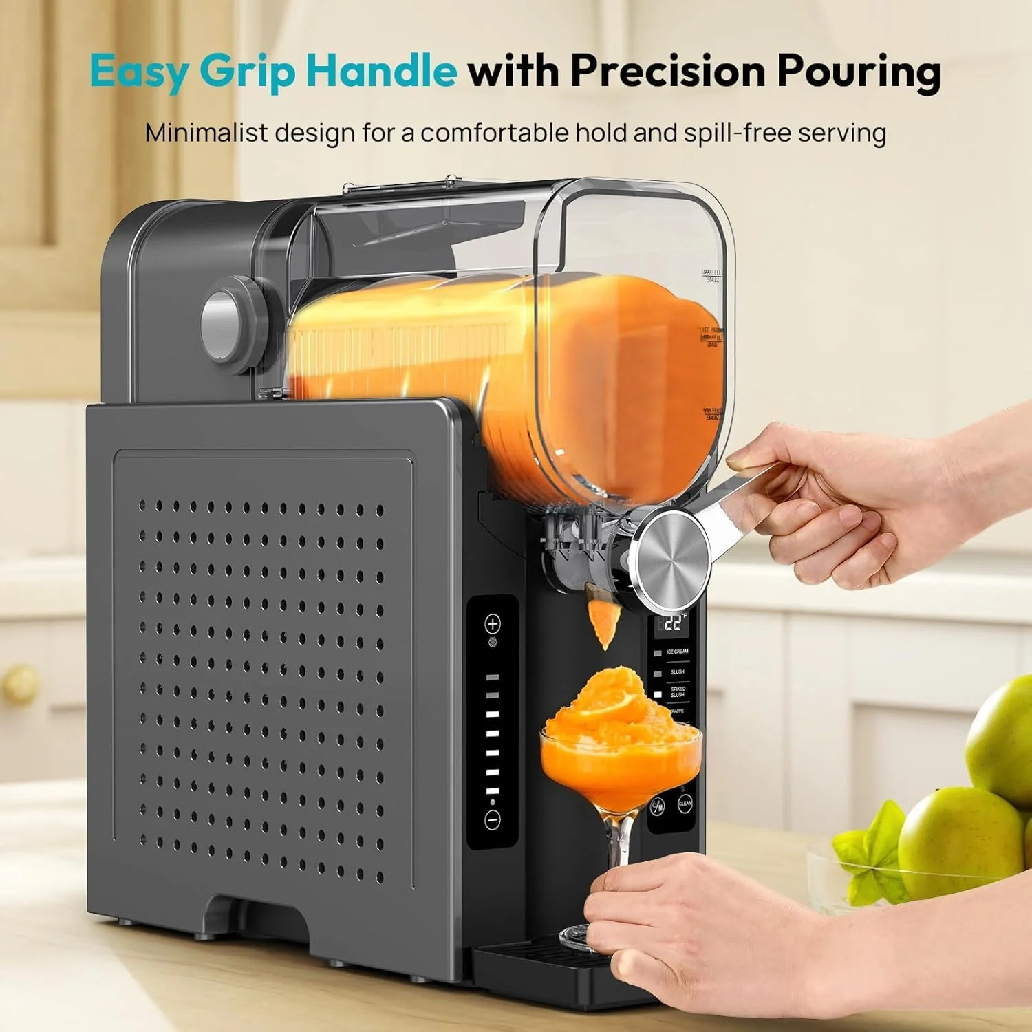 دستگاه یخ در بهشت خانگی - دستگاه نوشیدنی یخ زده 70 اونسی با 6 تنظیمات از پیش تعیین شده، بدون نیاز به یخ، مخلوط کردن 360 درجه، خود تمیز شونده با یک لمس، دستگاه بستنی و اسموتی برای مارگاریتا، فراپه، کوکتل و موارد دیگر دستگاه یخ در بهشت خانگی - دستگاه نوشیدنی یخ زده 70 اونسی با 6 تنظیمات از پیش تعیین شده، بدون نیاز به یخ، مخلوط کردن 360 درجه، خود تمیز شونده با یک لمس، دستگاه بستنی و اسموتی برای مارگاریتا، فراپه، کوکتل و موارد دیگر