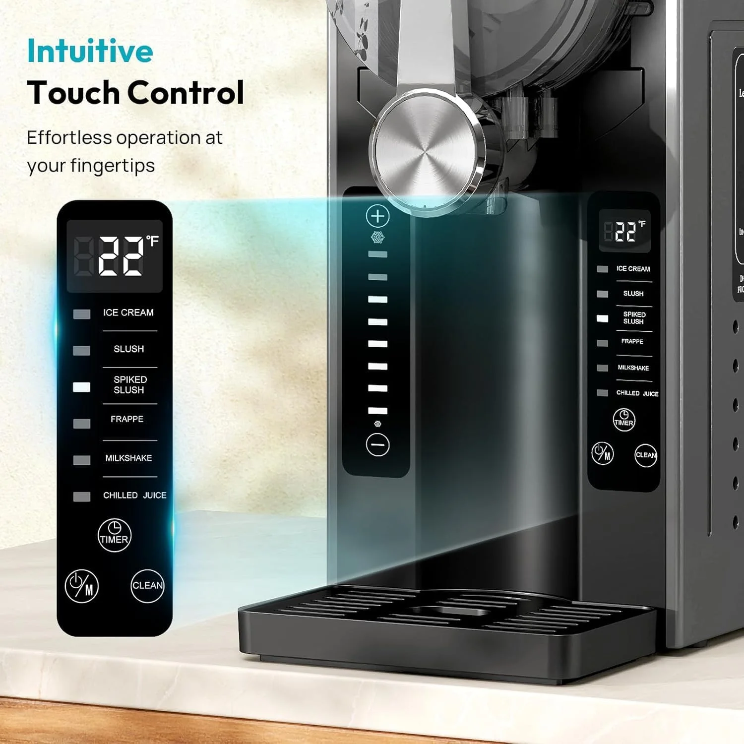 دستگاه یخ در بهشت خانگی - دستگاه نوشیدنی یخ زده 70 اونسی با 6 تنظیمات از پیش تعیین شده، بدون نیاز به یخ، مخلوط کردن 360 درجه، خود تمیز شونده با یک لمس، دستگاه بستنی و اسموتی برای مارگاریتا، فراپه، کوکتل و موارد دیگر دستگاه یخ در بهشت خانگی - دستگاه نوشیدنی یخ زده 70 اونسی با 6 تنظیمات از پیش تعیین شده، بدون نیاز به یخ، مخلوط کردن 360 درجه، خود تمیز شونده با یک لمس، دستگاه بستنی و اسموتی برای مارگاریتا، فراپه، کوکتل و موارد دیگر