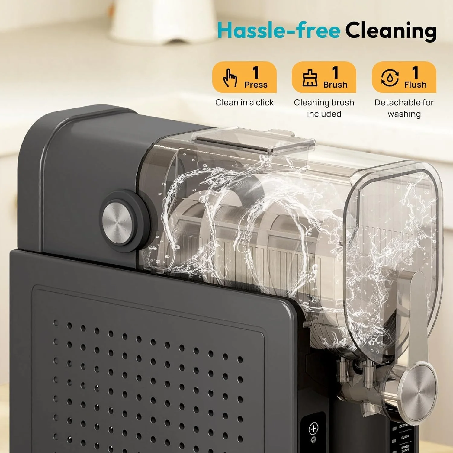 دستگاه یخ در بهشت خانگی - دستگاه نوشیدنی یخ زده 70 اونسی با 6 تنظیمات از پیش تعیین شده، بدون نیاز به یخ، مخلوط کردن 360 درجه، خود تمیز شونده با یک لمس، دستگاه بستنی و اسموتی برای مارگاریتا، فراپه، کوکتل و موارد دیگر دستگاه یخ در بهشت خانگی - دستگاه نوشیدنی یخ زده 70 اونسی با 6 تنظیمات از پیش تعیین شده، بدون نیاز به یخ، مخلوط کردن 360 درجه، خود تمیز شونده با یک لمس، دستگاه بستنی و اسموتی برای مارگاریتا، فراپه، کوکتل و موارد دیگر