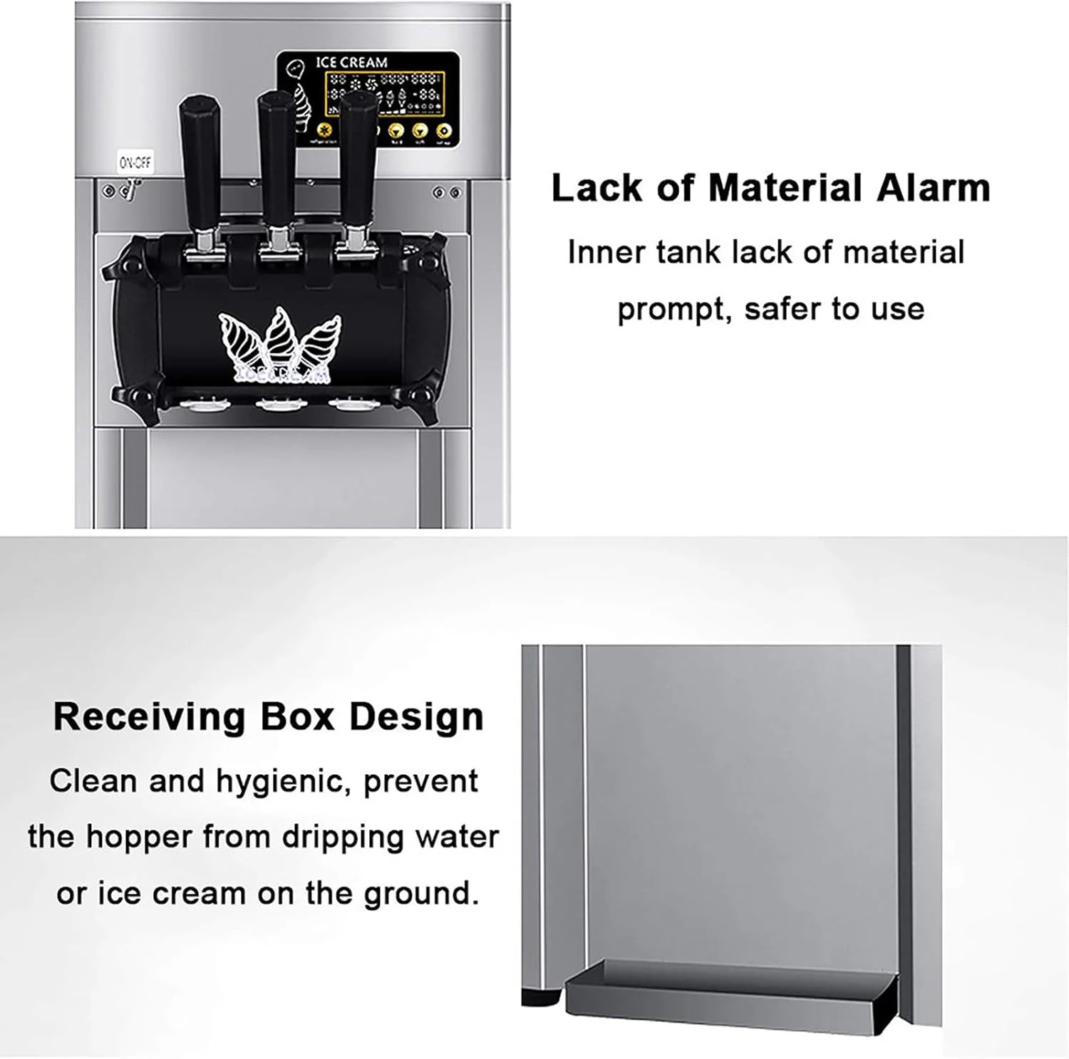 دستگاه بستنی ساز تجاری UPIKIT 1200W، حجم تولید: 16 تا 18 لیتر در ساعت، دستگاه بستنی ساز دیجیتال LCD، هشدار کمبود، دستگاه بستنی ساز نرم رومیزی برای مهمانی های خانوادگی رستوران دستگاه بستنی ساز تجاری UPIKIT 1200W، حجم تولید: 16 تا 18 لیتر در ساعت، دستگاه بستنی ساز دیجیتال LCD، هشدار کمبود، دستگاه بستنی ساز نرم رومیزی برای مهمانی های خانوادگی رستوران