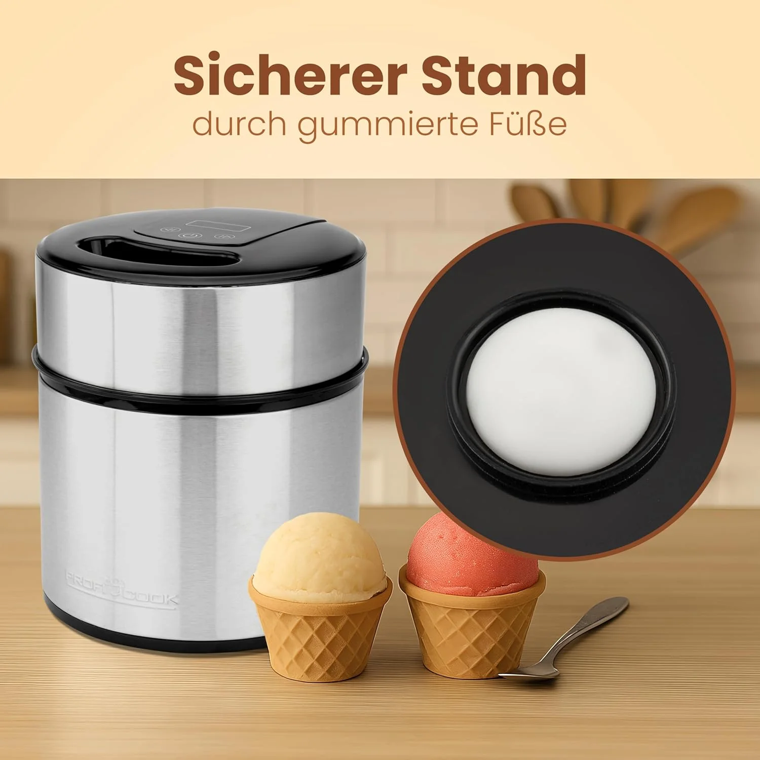 دستگاه بستنی ساز و ماست ساز ProfiCook®، بستنی در 20 دقیقه، برای حداکثر 1800 میلی لیتر بستنی، دستگاه بستنی ساز نرم برای خانه، با تایمر، دستگاه بستنی ساز برای بستنی، ماست یخ زده و سوربت دستگاه بستنی ساز و ماست ساز ProfiCook®، بستنی در 20 دقیقه، برای حداکثر 1800 میلی لیتر بستنی، دستگاه بستنی ساز نرم برای خانه، با تایمر، دستگاه بستنی ساز برای بستنی، ماست یخ زده و سوربت