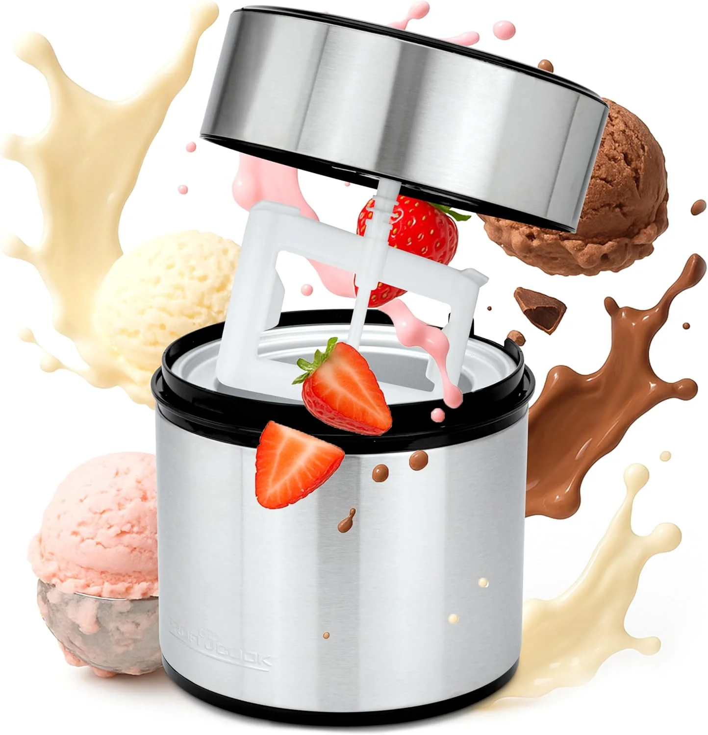 دستگاه بستنی ساز و ماست ساز ProfiCook®، بستنی در 20 دقیقه، برای حداکثر 1800 میلی لیتر بستنی، دستگاه بستنی ساز نرم برای خانه، با تایمر، دستگاه بستنی ساز برای بستنی، ماست یخ زده و سوربت دستگاه بستنی ساز و ماست ساز ProfiCook®، بستنی در 20 دقیقه، برای حداکثر 1800 میلی لیتر بستنی، دستگاه بستنی ساز نرم برای خانه، با تایمر، دستگاه بستنی ساز برای بستنی، ماست یخ زده و سوربت