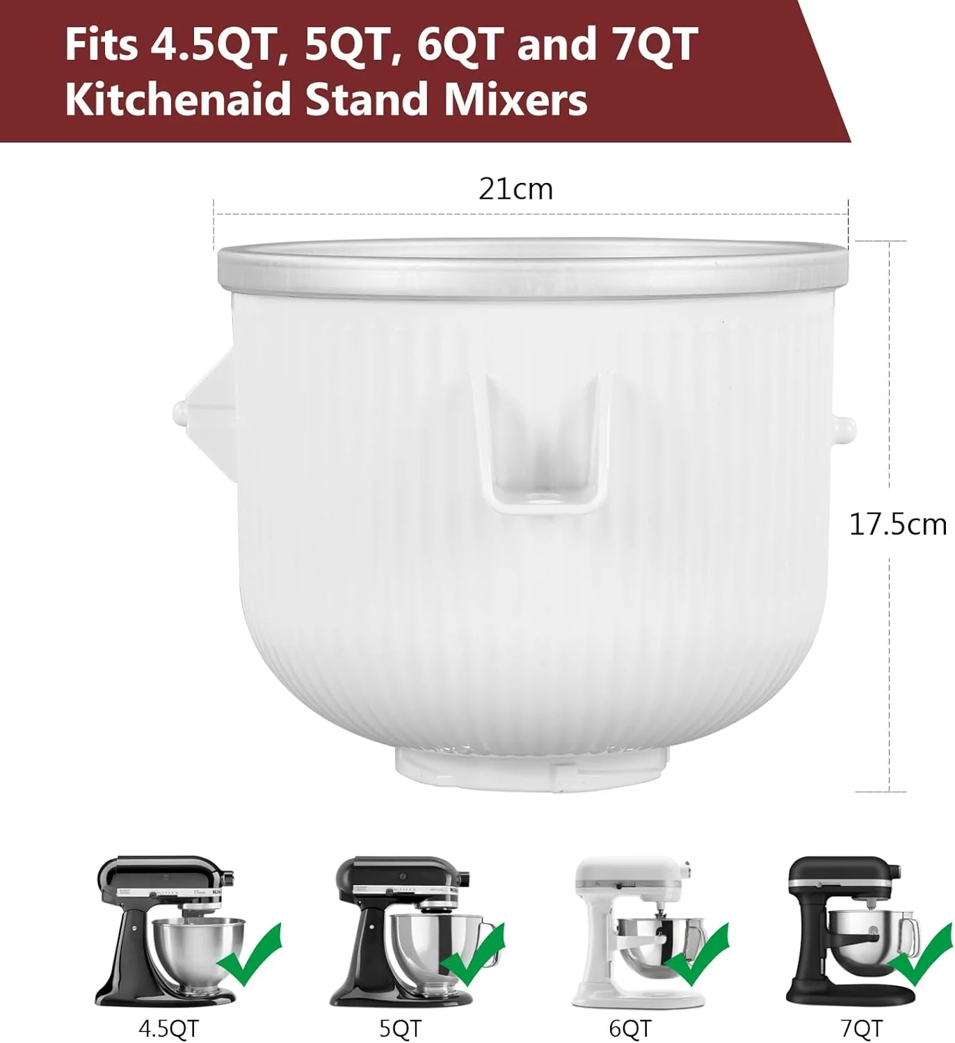 دستگاه بستنی ساز LETOMS مناسب Kitchenaid، کاسه بستنی ساز 2 کوارتی برای میکسر ایستاده 4.5/5/6/7QT، دستگاه سوربت و ژلاتو ساز برای یخ خانگی، دسر، ماست دستگاه بستنی ساز LETOMS مناسب Kitchenaid، کاسه بستنی ساز 2 کوارتی برای میکسر ایستاده 4.5/5/6/7QT، دستگاه سوربت و ژلاتو ساز برای یخ خانگی، دسر، ماست
