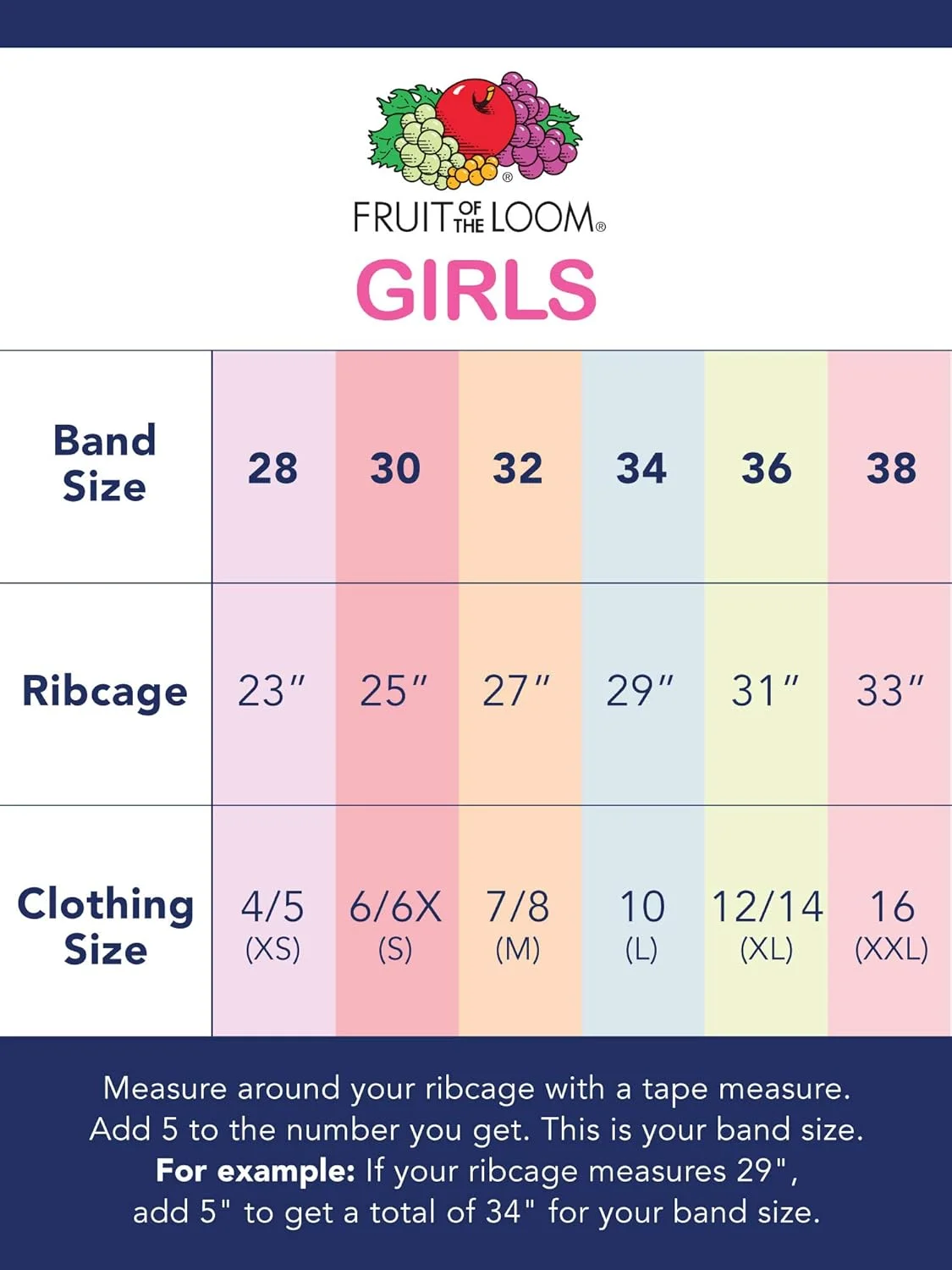 سوتین ورزشی رکابی دخترانه Fruit of the Loom سوتین ورزشی رکابی دخترانه Fruit of the Loom