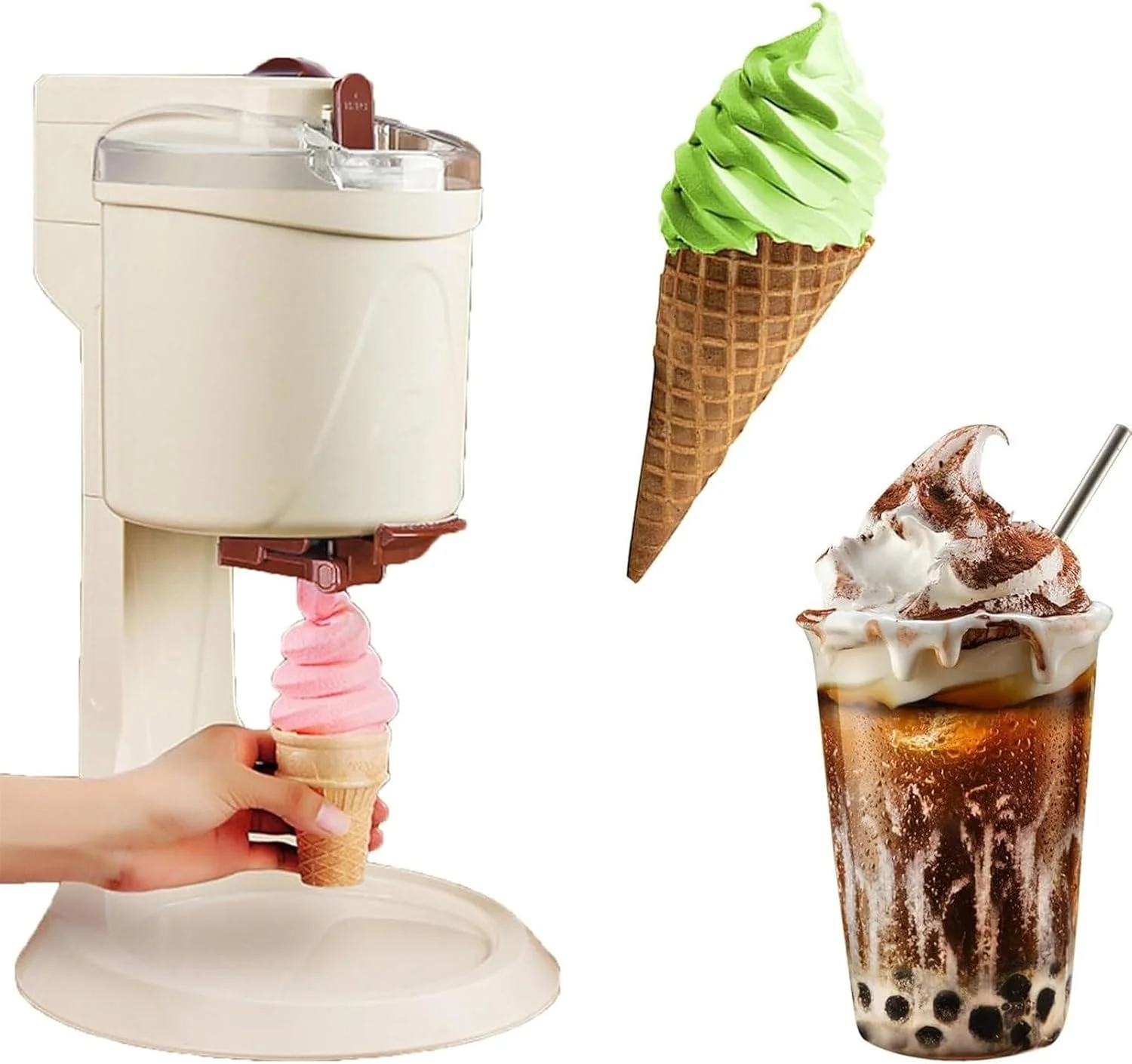 دستگاه بستنی ساز و ماست ساز سریع آشپزخانه، دستگاه بستنی ساز خانگی، دستگاه های بستنی ساز ماست، برای آشپزخانه خانگی سریع، تمیز کردن آسان و صاف برای تهیه سوربت