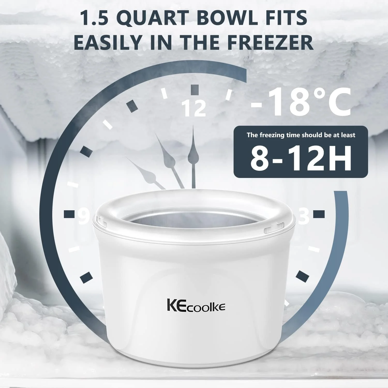 دستگاه بستنی ساز KECOOLKE، هدیه قدردانی از معلم، دستگاه بستنی برقی خانگی با ظرفیت 1.5 کوارت، ماست یخ زده، سوربت و ژلاتو