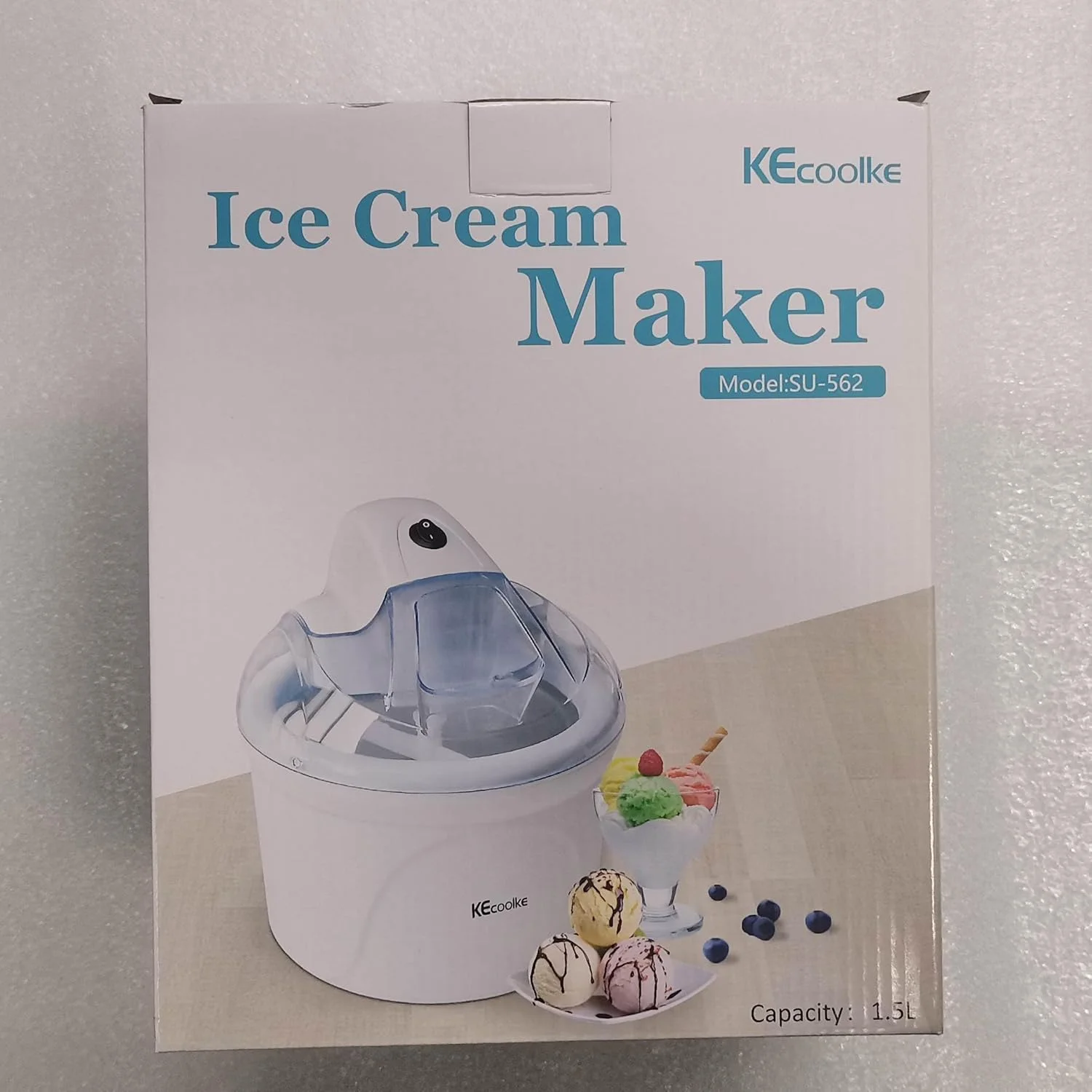 دستگاه بستنی ساز KECOOLKE، هدیه قدردانی از معلم، دستگاه بستنی برقی خانگی با ظرفیت 1.5 کوارت، ماست یخ زده، سوربت و ژلاتو