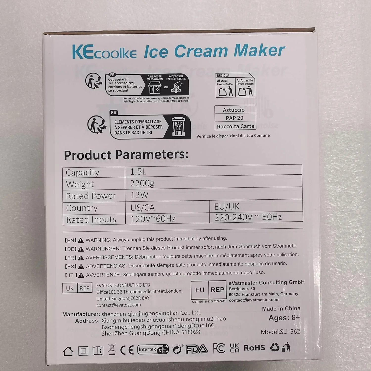 دستگاه بستنی ساز KECOOLKE، هدیه قدردانی از معلم، دستگاه بستنی برقی خانگی با ظرفیت 1.5 کوارت، ماست یخ زده، سوربت و ژلاتو