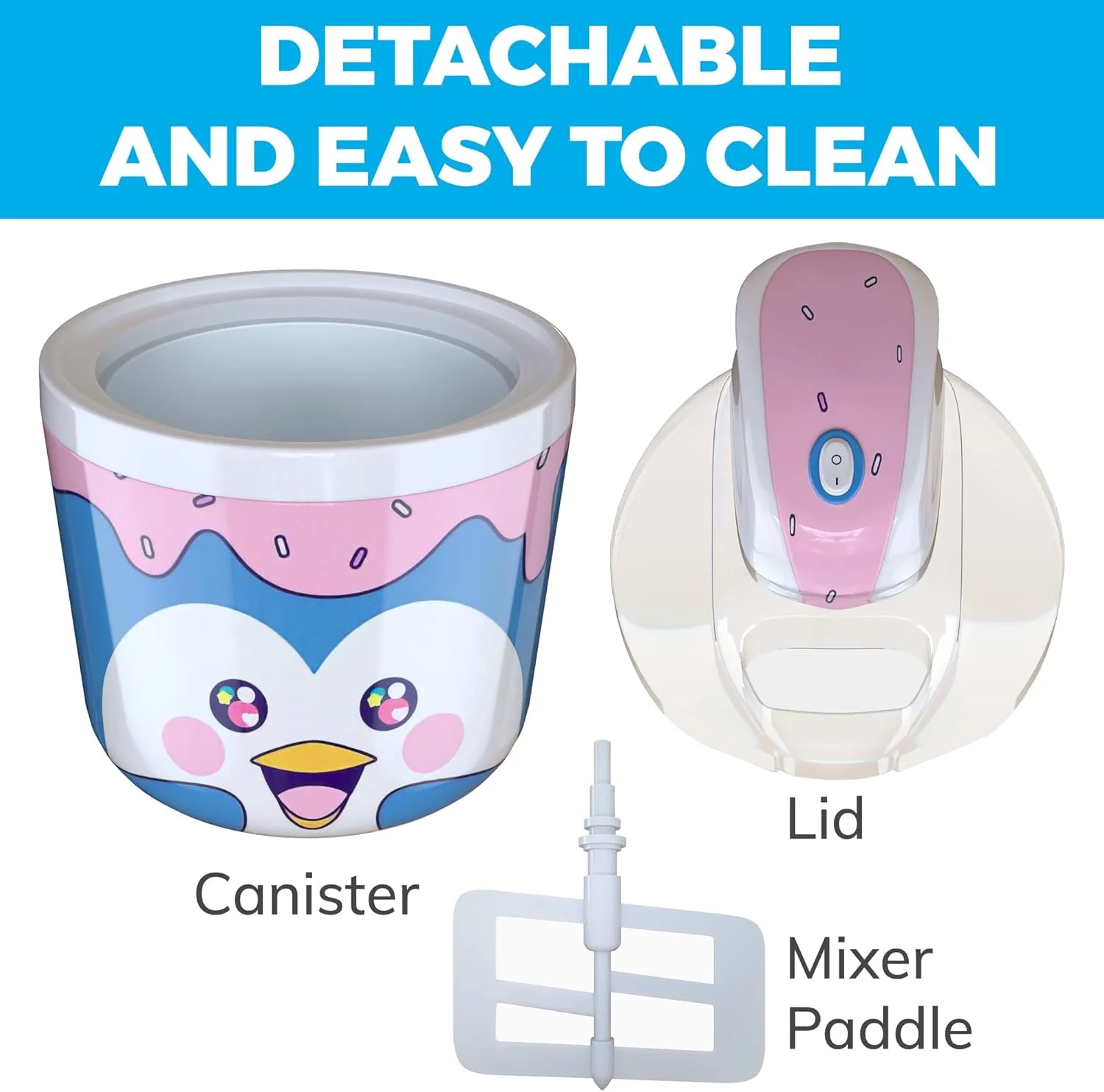 دستگاه بستنی ساز برقی پنگوئنی برای کودکان - 1.2 کوارت، بهترین دستگاه رومیزی برای بستنی خانگی، بستنی نرم، سوربت، ژلاتو، ماست یخ زده - سرگرم کننده و آسان برای خانواده ها دستگاه بستنی ساز برقی پنگوئنی برای کودکان - 1.2 کوارت، بهترین دستگاه رومیزی برای بستنی خانگی، بستنی نرم، سوربت، ژلاتو، ماست یخ زده - سرگرم کننده و آسان برای خانواده ها