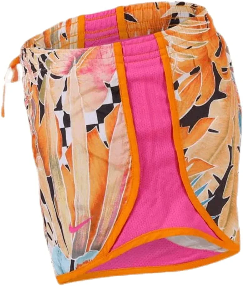 شورت ورزشی دخترانه نایک مدل Dri-fit Tempo، سایز بزرگ، پلی استر، نارنجی