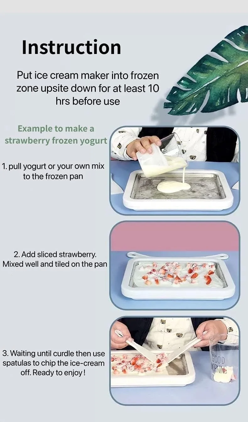 دستگاه رول بستنی ساز حرفه ای با صفحه ضد گریل به همراه 2 کاردک، برای تهیه بستنی رولی خانگی سریع و سرگرم کننده، ماست یخ زده، جلاتو، سوربت، استیل ضد زنگ DIY فوری و آسان دستگاه رول بستنی ساز حرفه ای با صفحه ضد گریل به همراه 2 کاردک، برای تهیه بستنی رولی خانگی سریع و سرگرم کننده، ماست یخ زده، جلاتو، سوربت، استیل ضد زنگ DIY فوری و آسان