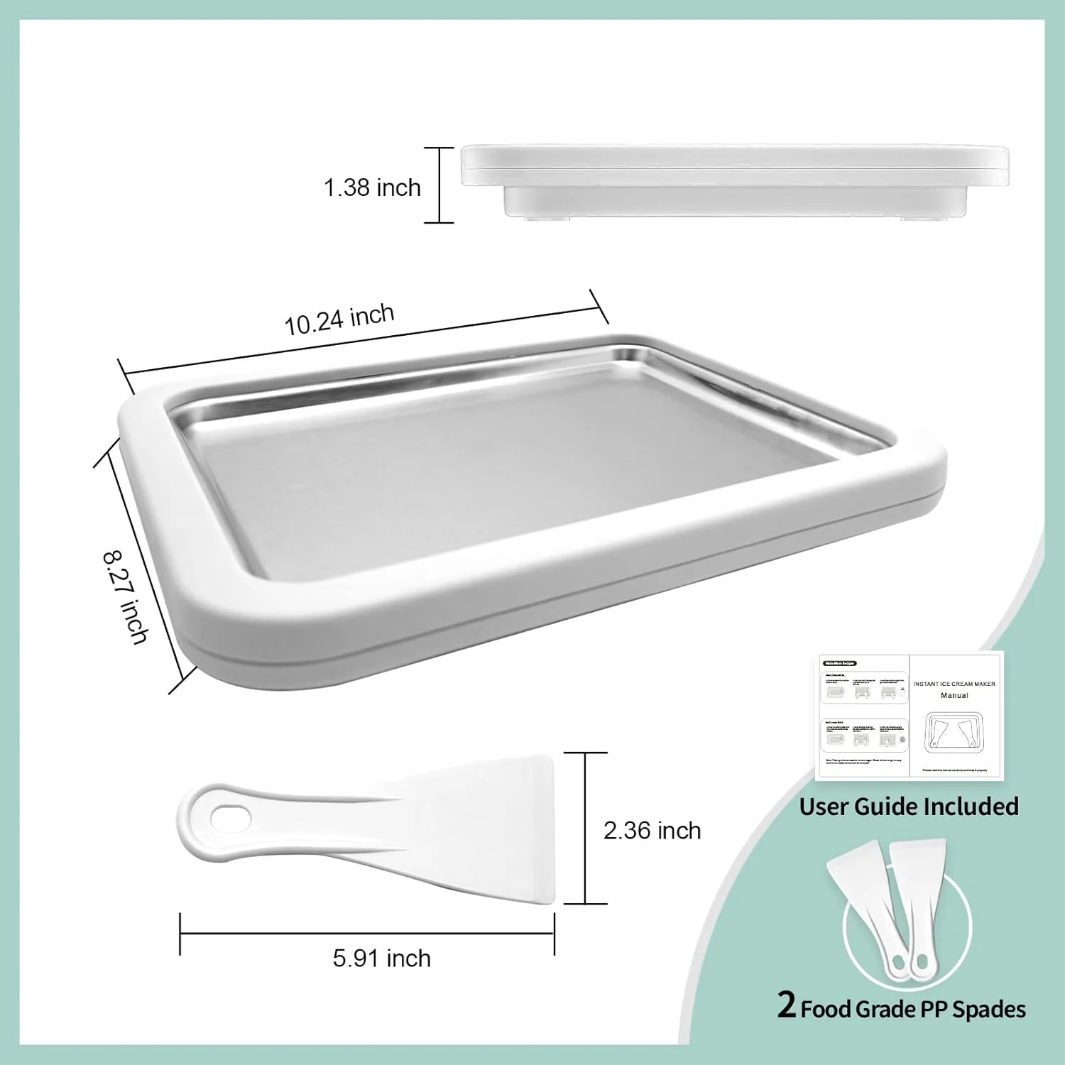 دستگاه بستنی ساز فوری، دستگاه بستنی رولی، صفحه/رول ژلاتو فوری یخ زده، بستنی خانگی DIY برای فعالیت های سرگرم کننده والدین و فرزندان خانواده ها سفید دستگاه بستنی ساز فوری، دستگاه بستنی رولی، صفحه/رول ژلاتو فوری یخ زده، بستنی خانگی DIY برای فعالیت های سرگرم کننده والدین و فرزندان خانواده ها سفید
