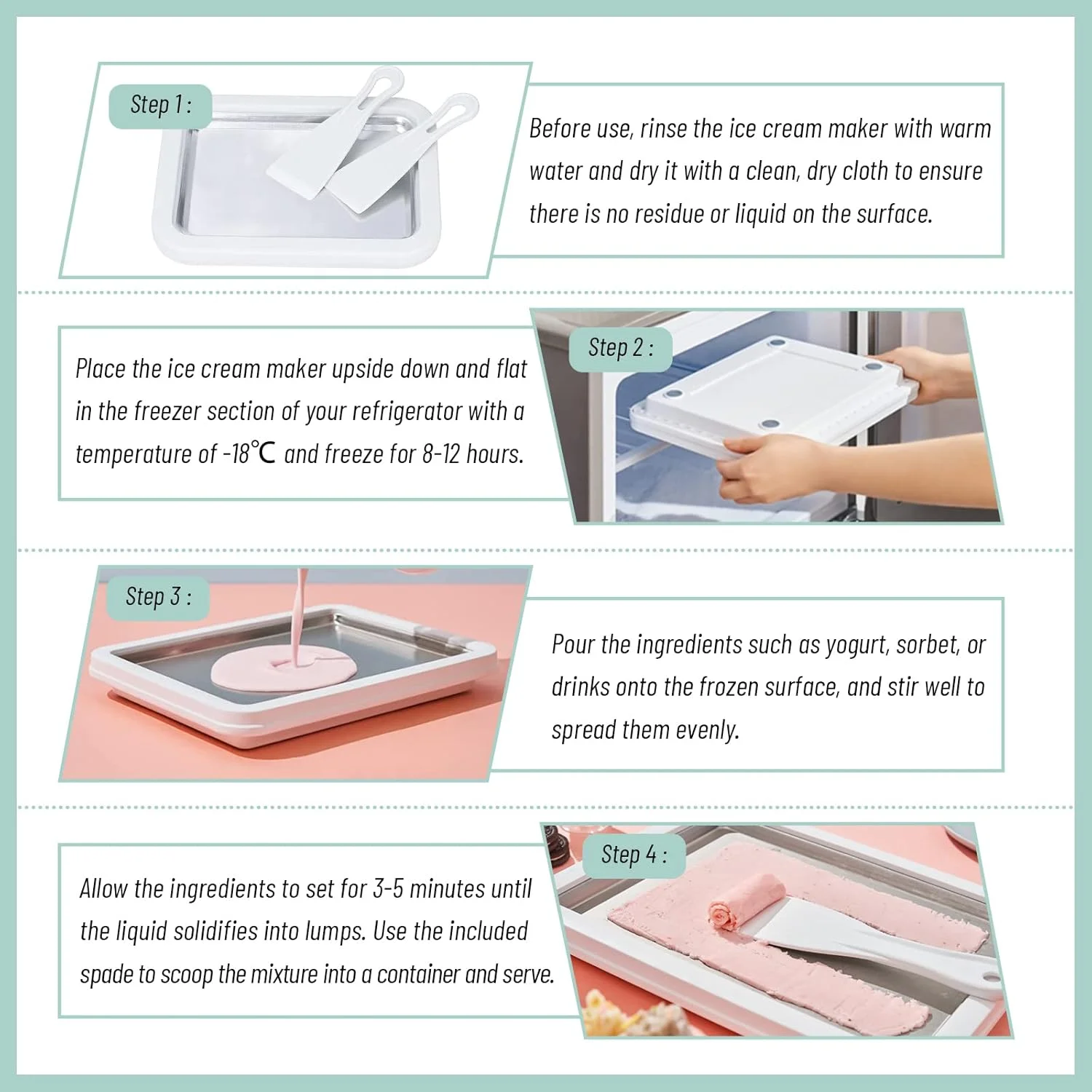 دستگاه بستنی ساز فوری، دستگاه بستنی رولی، صفحه/رول ژلاتو فوری یخ زده، بستنی خانگی DIY برای فعالیت های سرگرم کننده والدین و فرزندان خانواده ها سفید دستگاه بستنی ساز فوری، دستگاه بستنی رولی، صفحه/رول ژلاتو فوری یخ زده، بستنی خانگی DIY برای فعالیت های سرگرم کننده والدین و فرزندان خانواده ها سفید