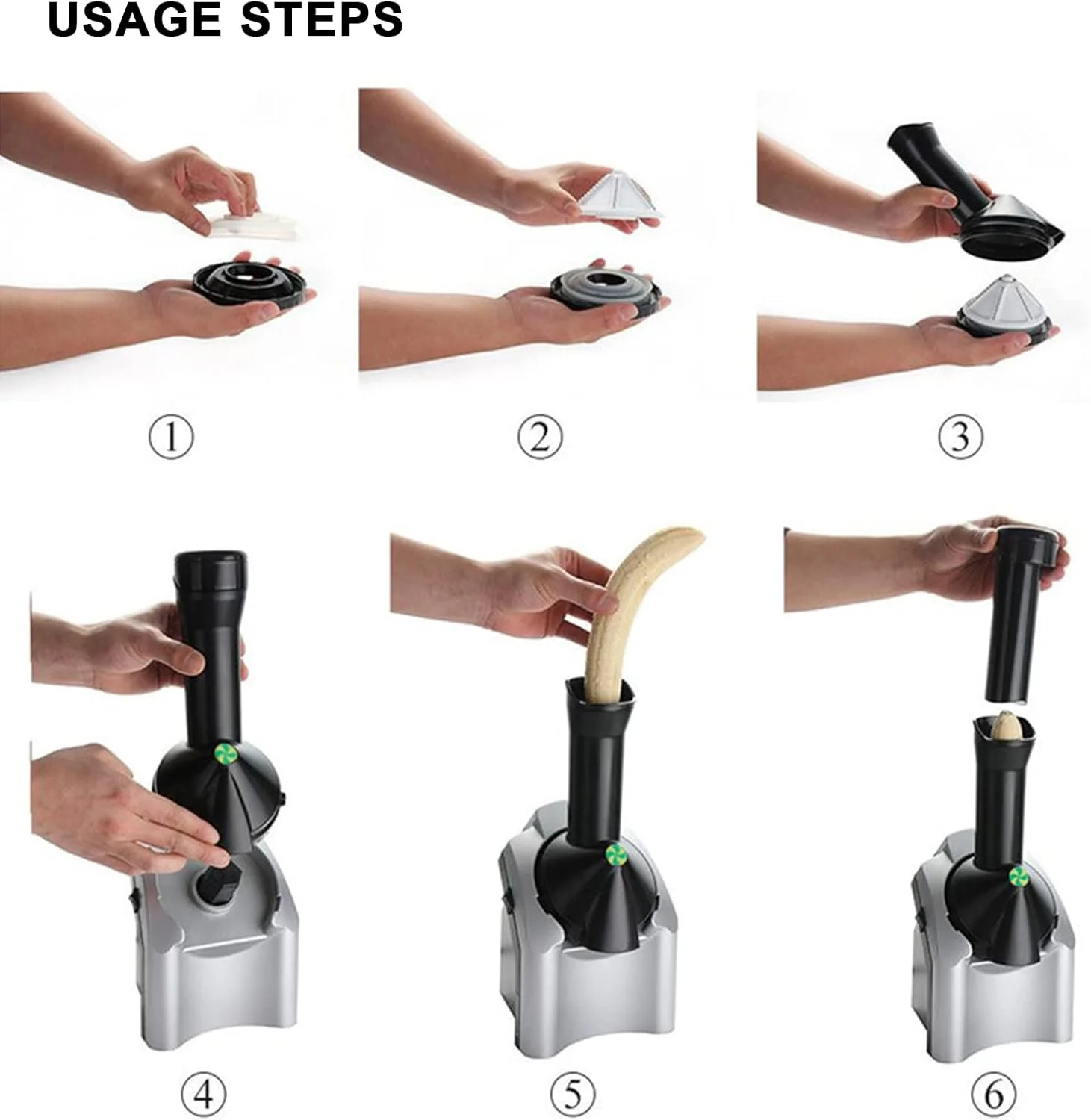 دستگاه بستنی ساز میوه ای یخ زده، شربت ساز نرم و سالم خانگی، اسموتی، ماست یخ زده، بدون BPA، بدون افزودنی و رنگ مصنوعی، دستگاه دسر برای خانه و کودکان دستگاه بستنی ساز میوه ای یخ زده، شربت ساز نرم و سالم خانگی، اسموتی، ماست یخ زده، بدون BPA، بدون افزودنی و رنگ مصنوعی، دستگاه دسر برای خانه و کودکان