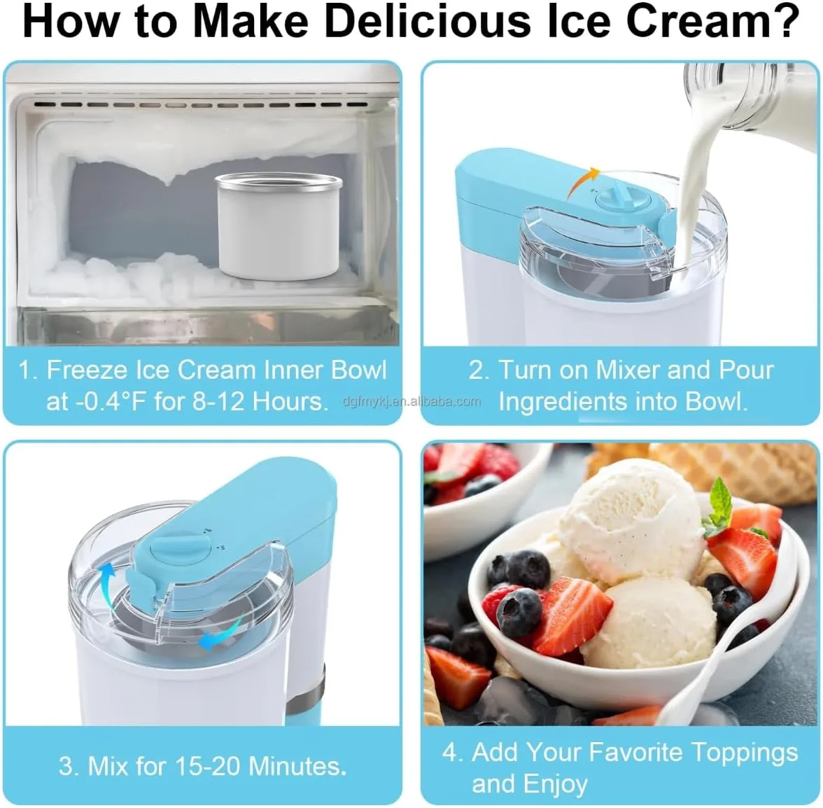 دستگاه بستنی ساز خانگی، ظرفیت 1 کوارت، سازنده ماست یخ زده و ژلاتو، دستگاه بستنی ساز برقی خانگی چند رنگ دستگاه بستنی ساز خانگی، ظرفیت 1 کوارت، سازنده ماست یخ زده و ژلاتو، دستگاه بستنی ساز برقی خانگی چند رنگ