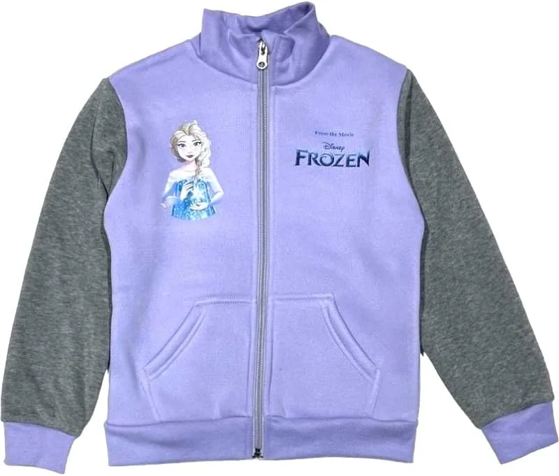 ست گرمکن دخترانه طرح Frozen برند eplusm، شامل ژاکت زیپ‌دار و شلوار ورزشی، هدیه ای مناسب برای دختران