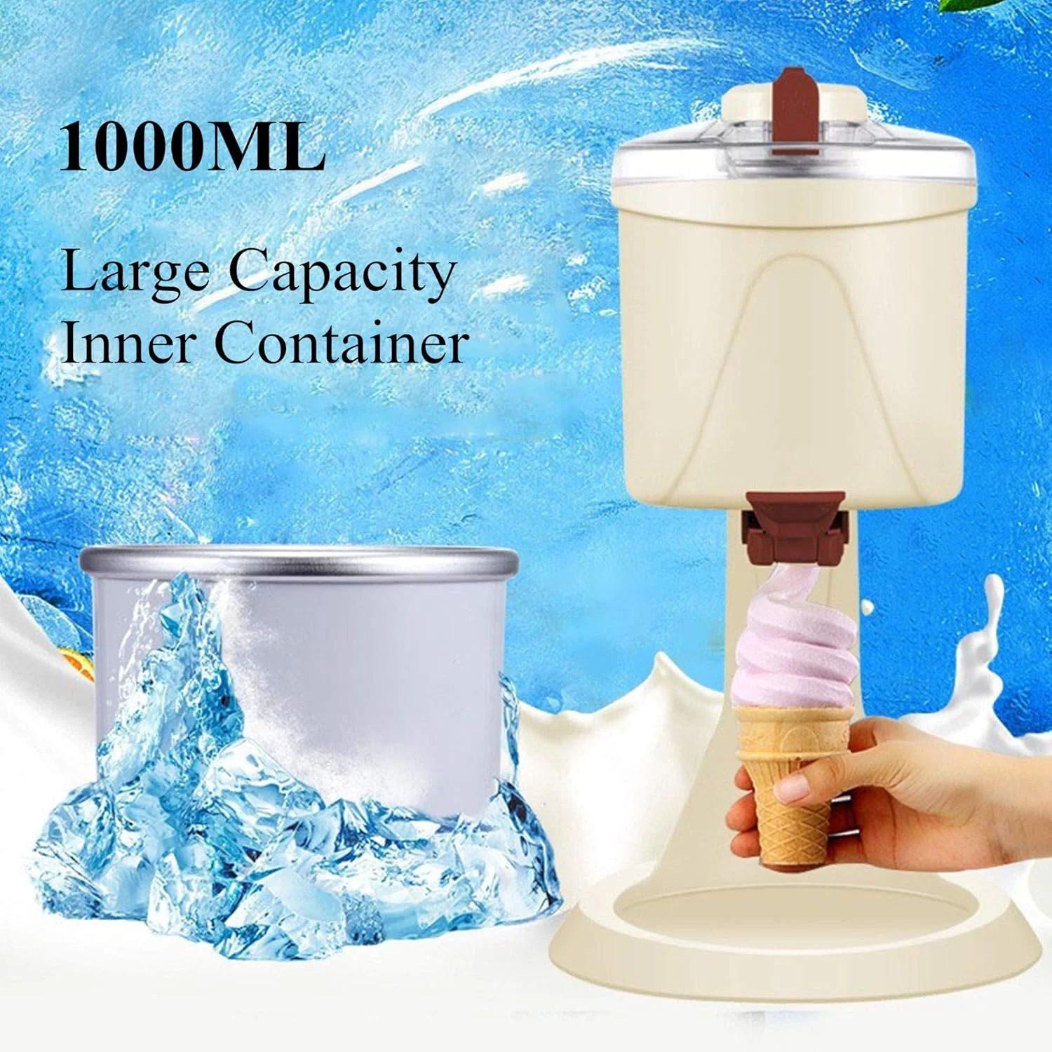 دستگاه بستنی ساز تمام اتوماتیک FMXYMC، دستگاه مینی بستنی قیفی، دستگاه بستنی میوه ای، برای بستنی نرم، ژلاتو، اسموتی، یخ در بهشت، ماست لبنی منجمد دستگاه بستنی ساز تمام اتوماتیک FMXYMC، دستگاه مینی بستنی قیفی، دستگاه بستنی میوه ای، برای بستنی نرم، ژلاتو، اسموتی، یخ در بهشت، ماست لبنی منجمد