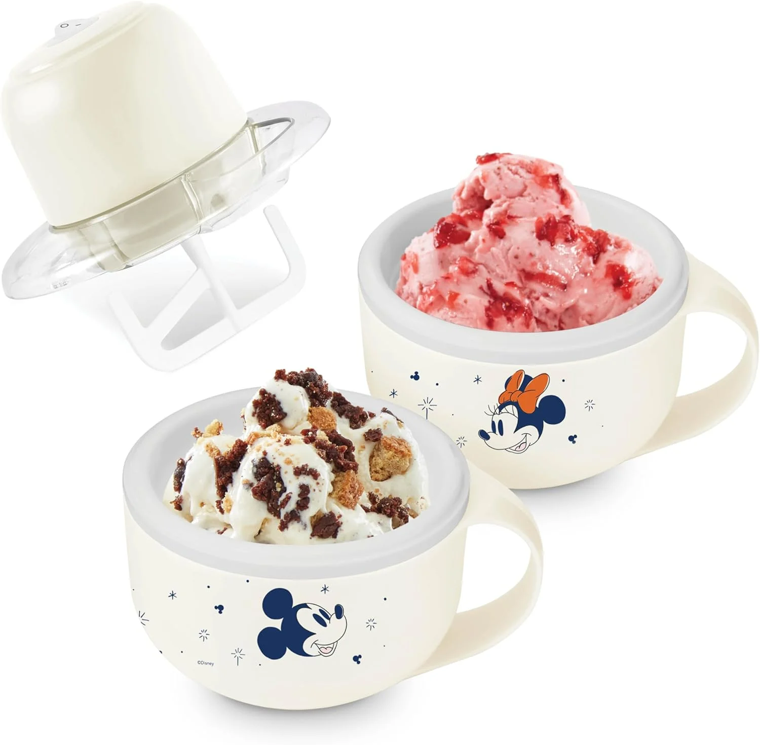 دستگاه بستنی ساز دیزنی | Dash My Mug، میکی و مینی (1 موتور + 1 پارو + 2 کاسه)