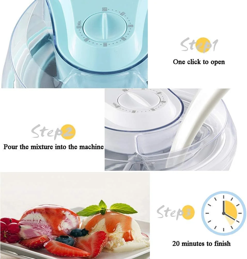 دستگاه بستنی ساز کوچک و سالم Dixacyer برای کودکان، دستگاه بستنی ساز میوه ای کاملا اتوماتیک خانگی، دستگاه بستنی