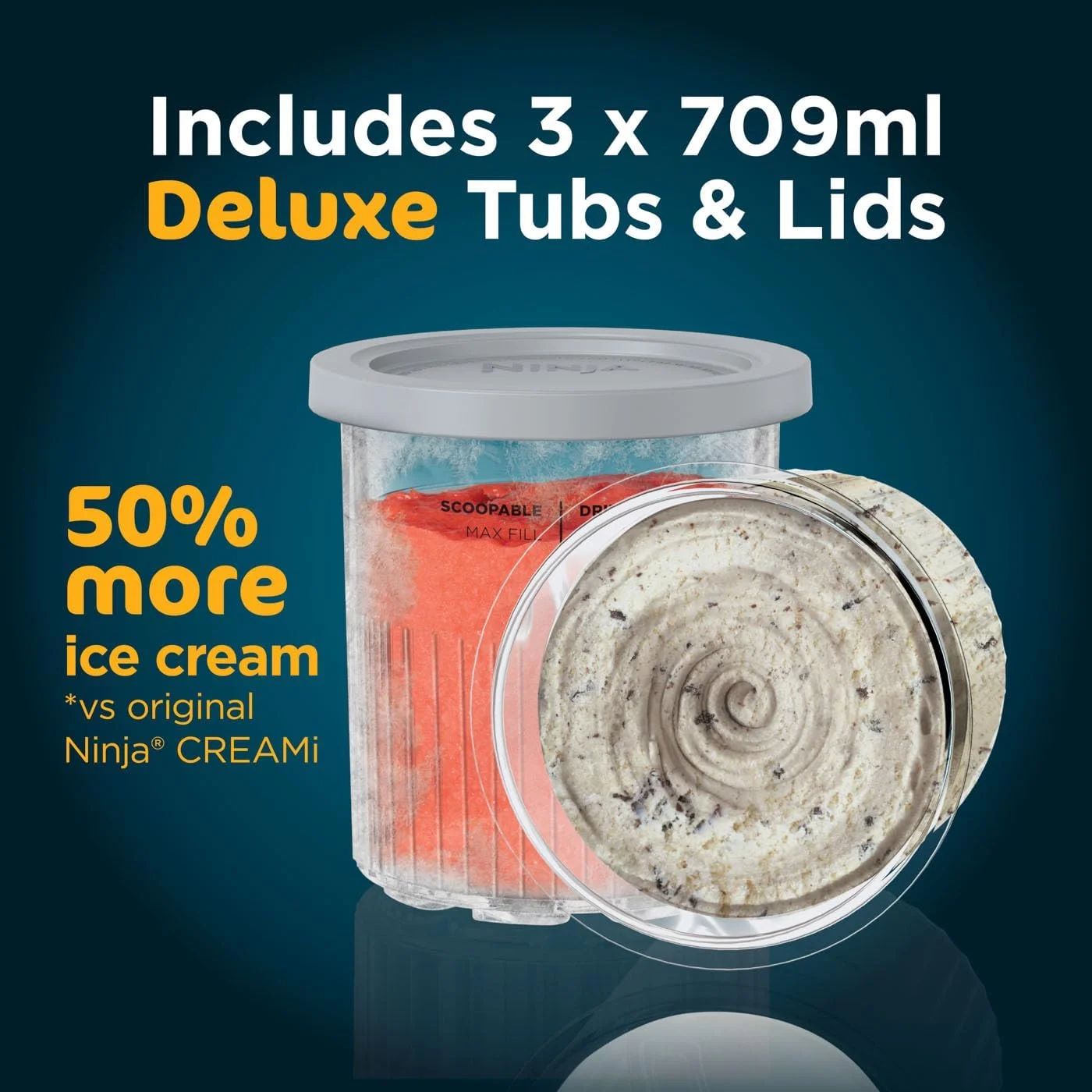 دستگاه بستنی ساز و دسر ساز یخ زده نینجا CREAMi Deluxe با 3 ظرف، 10 عملکرد، ساخت بستنی، ژلاتو، سوربت، ماست یخ زده، میلک شیک، اسلاش و موارد دیگر، نقره ای، NC501ME، 2 سال گارانتی دستگاه بستنی ساز و دسر ساز یخ زده نینجا CREAMi Deluxe با 3 ظرف، 10 عملکرد، ساخت بستنی، ژلاتو، سوربت، ماست یخ زده، میلک شیک، اسلاش و موارد دیگر، نقره ای، NC501ME، 2 سال گارانتی