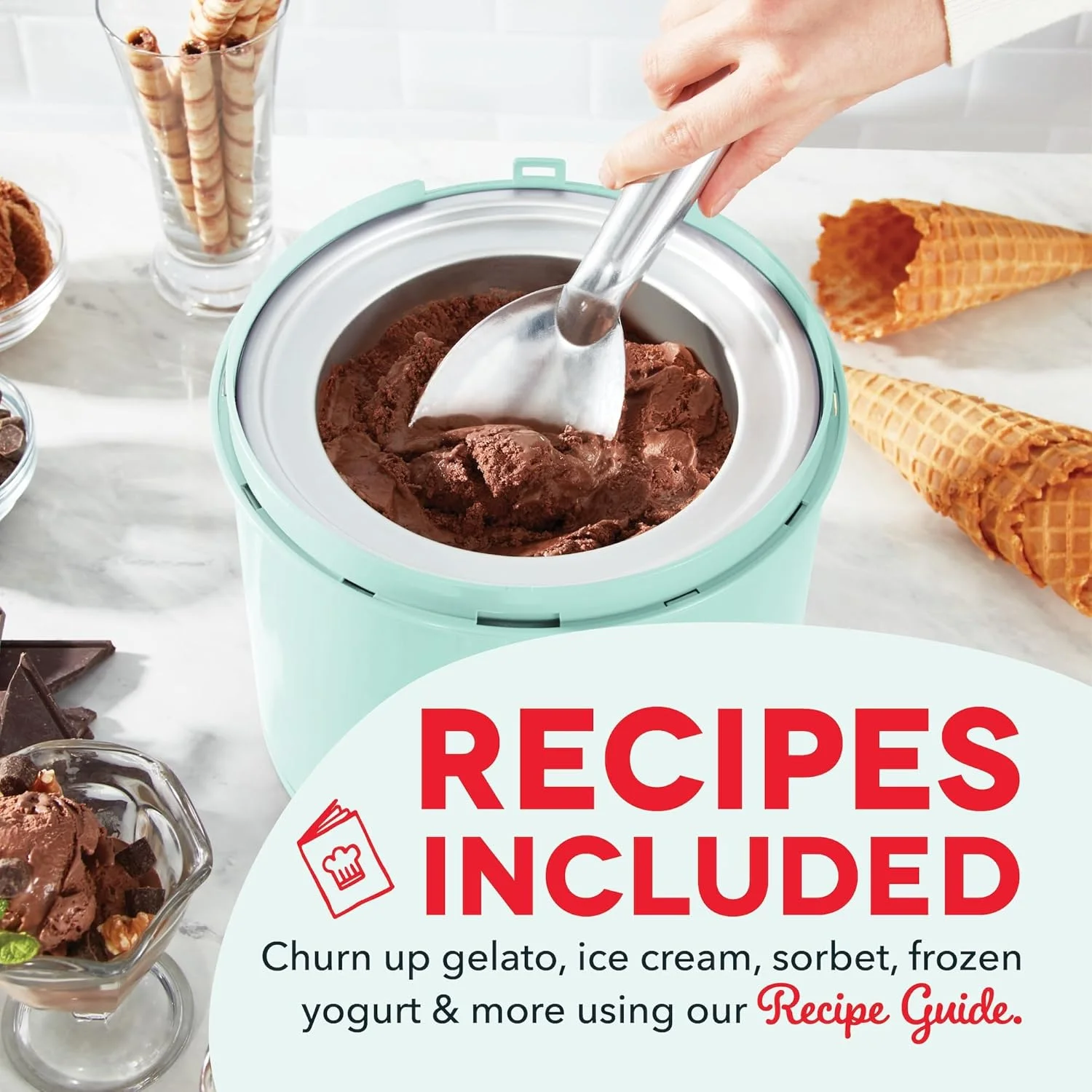 دستگاه بستنی ساز و ژلاتو ساز دولوکس دش، 2 کوارت - آبی دستگاه بستنی ساز و ژلاتو ساز دولوکس دش، 2 کوارت - آبی