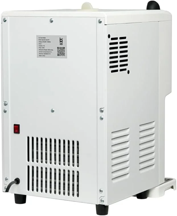 NAQI Ice Cream Maker with Digital Screen for Home Use (White)