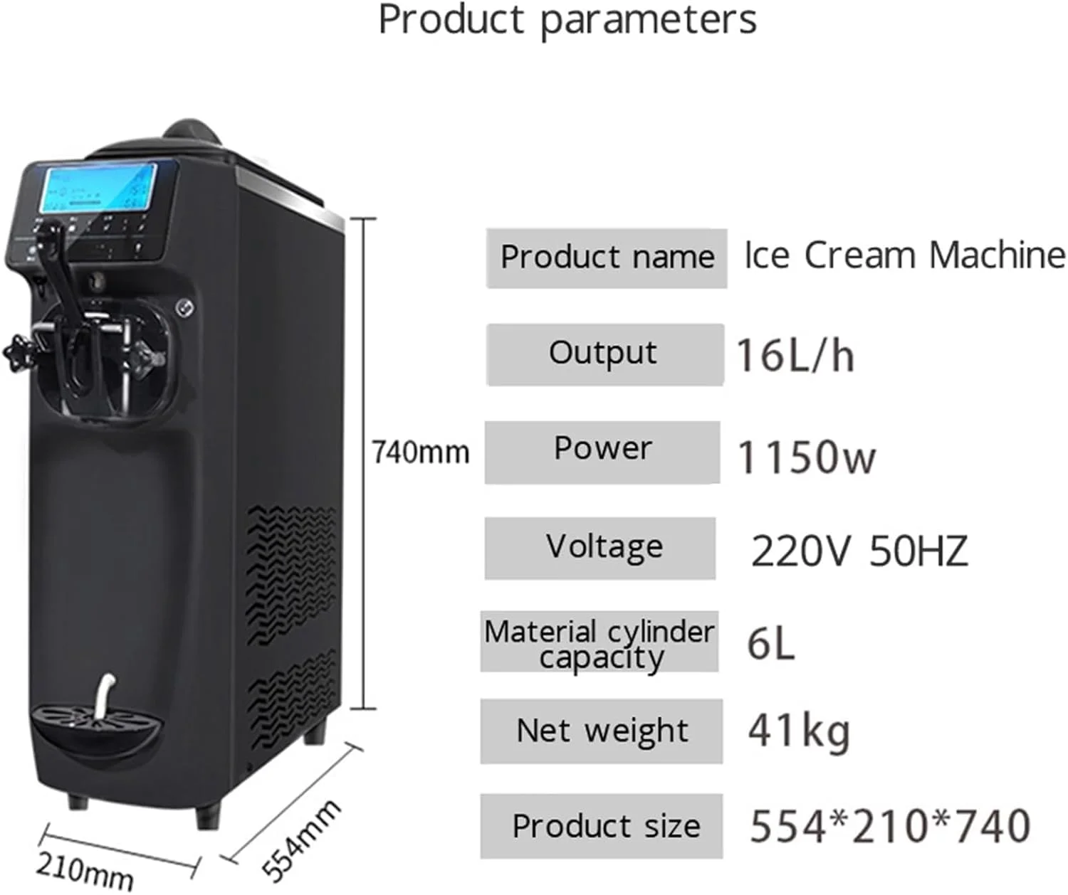 دستگاه بستنی ساز DISHENGZHEN، تک نازله، دستگاه بستنی ساز نرم با صفحه نمایش LCD و تایمر، دستگاه بستنی ساز تجاری مناسب برای مغازه اسنک فروشی تابستانی، کافه، دستگاه بستنی ساز رومیزی دستگاه بستنی ساز DISHENGZHEN، تک نازله، دستگاه بستنی ساز نرم با صفحه نمایش LCD و تایمر، دستگاه بستنی ساز تجاری مناسب برای مغازه اسنک فروشی تابستانی، کافه، دستگاه بستنی ساز رومیزی