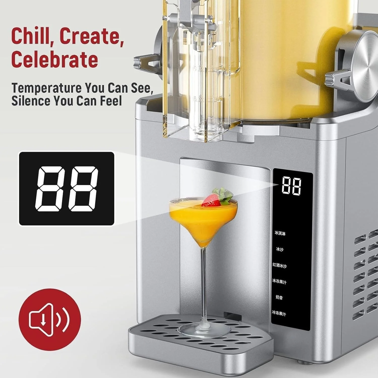 دستگاه یخ در بهشت ساز تجاری، دستگاه بستنی ساز نرم، دستگاه یخمک ساز 2 لیتری، دستگاه تهیه نوشیدنی خنک کننده منجمد، بدون نیاز به یخ، 5 برنامه از پیش تعیین شده، تمیز کردن آسان برای خانه، کافه ها، رستوران ها، آبمیوه، بار دستگاه یخ در بهشت ساز تجاری، دستگاه بستنی ساز نرم، دستگاه یخمک ساز 2 لیتری، دستگاه تهیه نوشیدنی خنک کننده منجمد، بدون نیاز به یخ، 5 برنامه از پیش تعیین شده، تمیز کردن آسان برای خانه، کافه ها، رستوران ها، آبمیوه، بار