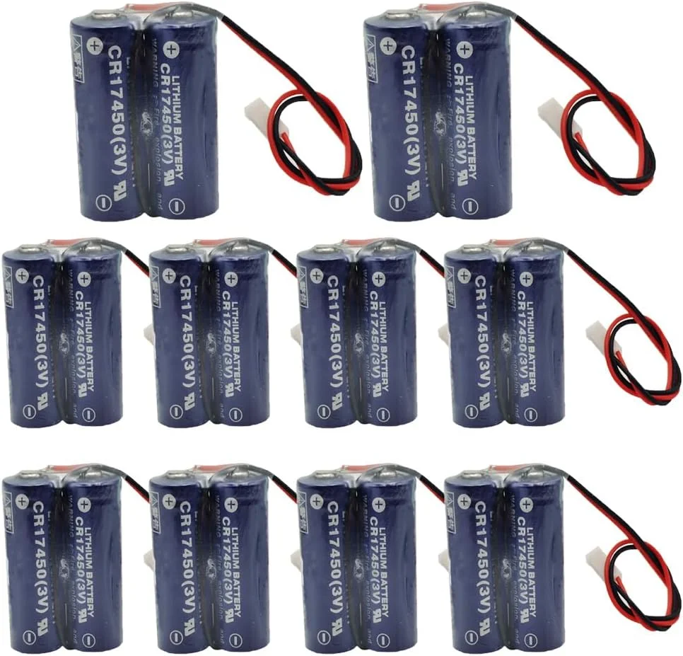 JINGMM بسته باتری کنترل صنعتی PLC مدل 2CR17450 3V 2600mAh برای CR17450-2WK27، D80UB016170، باتری 2CR17450 (10 عدد)