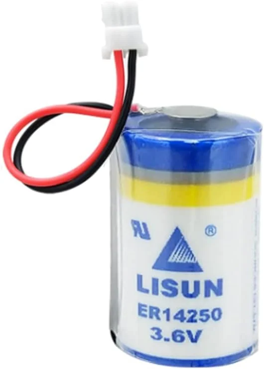 JINGMM یک عدد باتری لیتیومی ER14250 با ولتاژ 3.6 ولت و ظرفیت 1200 میلی آمپر ساعت سایز 1/2AA برای LISUN ER14250 دلتا پروگرامر DVP-80EH با پلاگ سفید